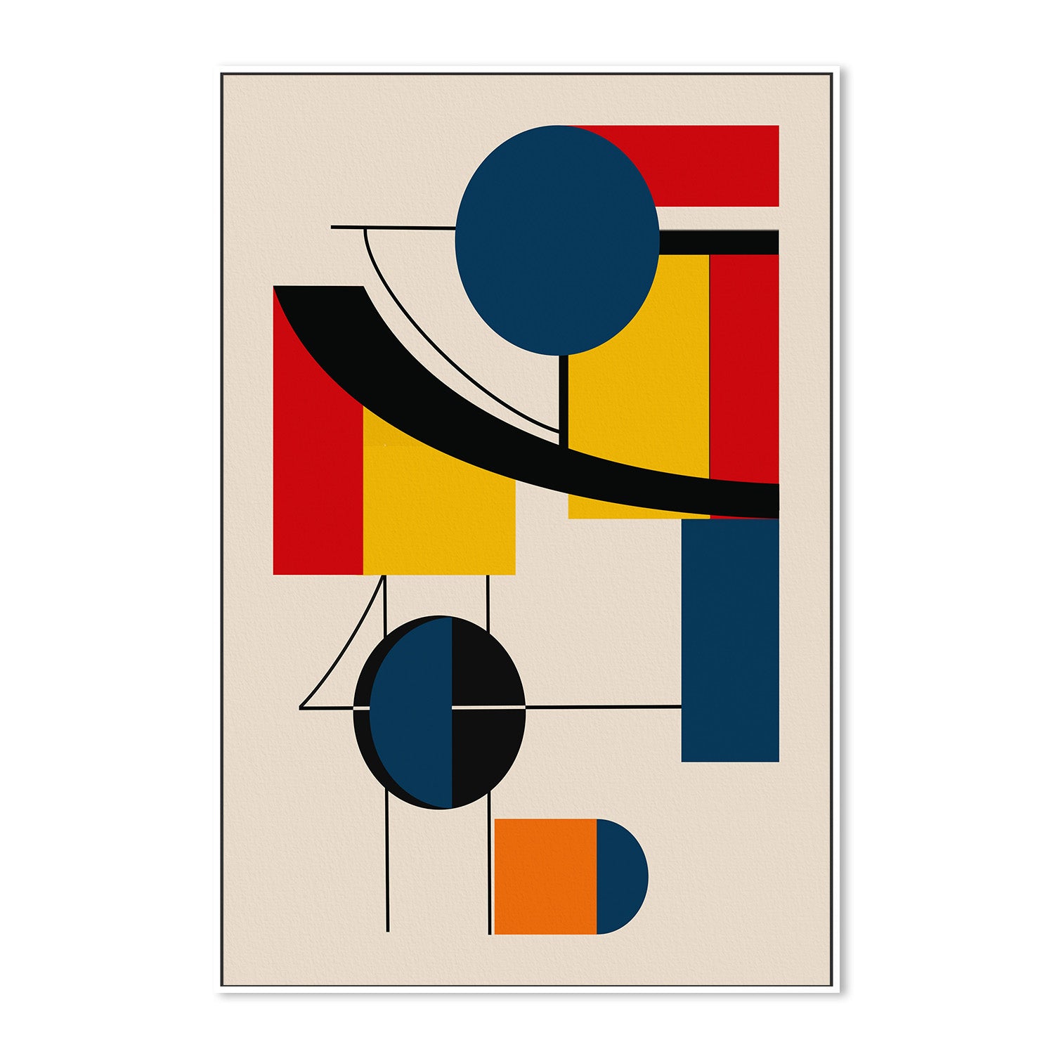 wall-art-print-canvas-poster-framed-Geometric Shapes In Bold Primary Colors-5