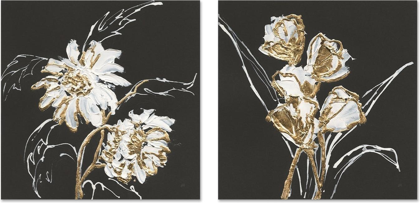 wall-art-print-canvas-poster-framed-Gilded Tulips, Set of 2-by-Chris Paschke-Gioia Wall Art