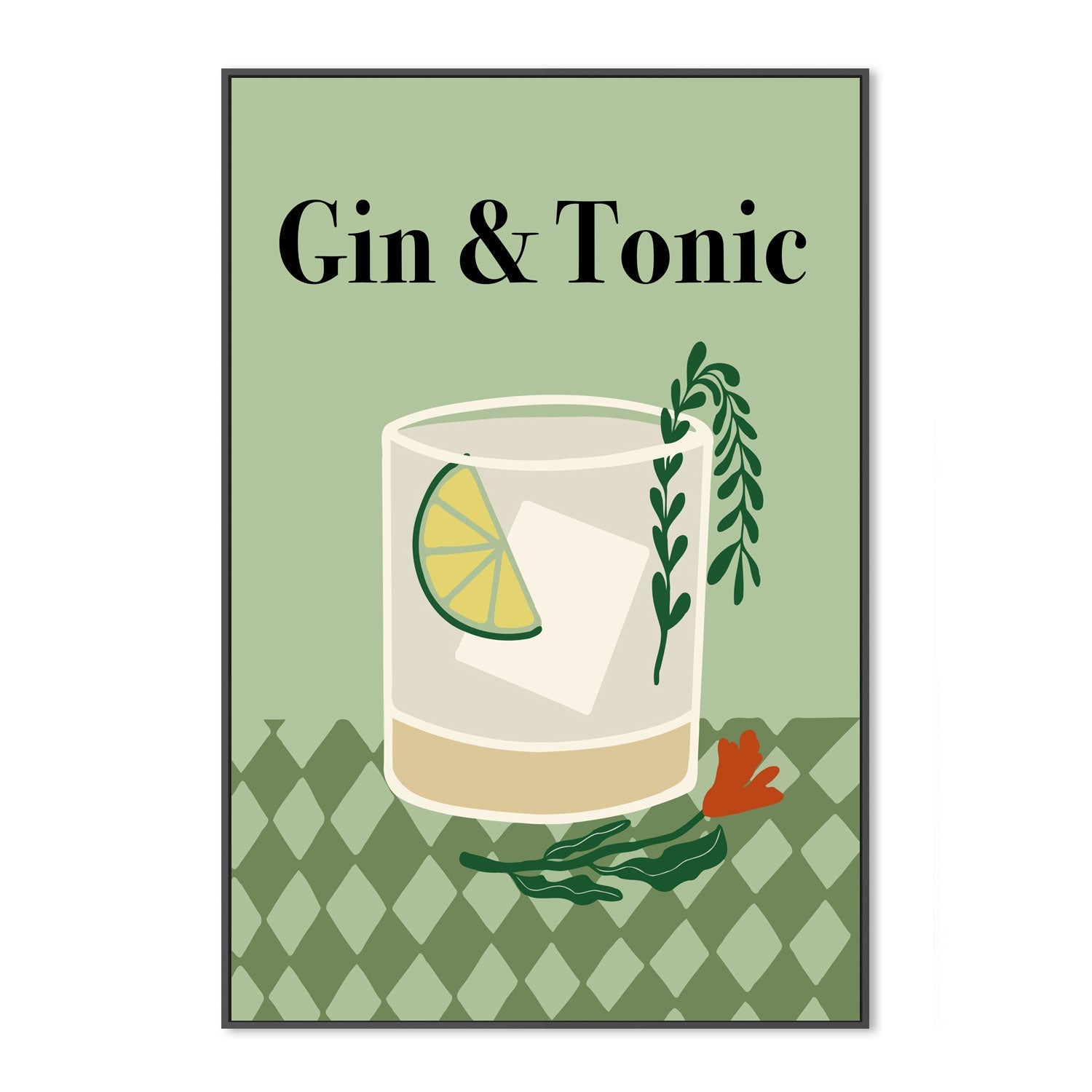 wall-art-print-canvas-poster-framed-Gin a Tonic , Miho Art Studio , By Miho Art Studio-3
