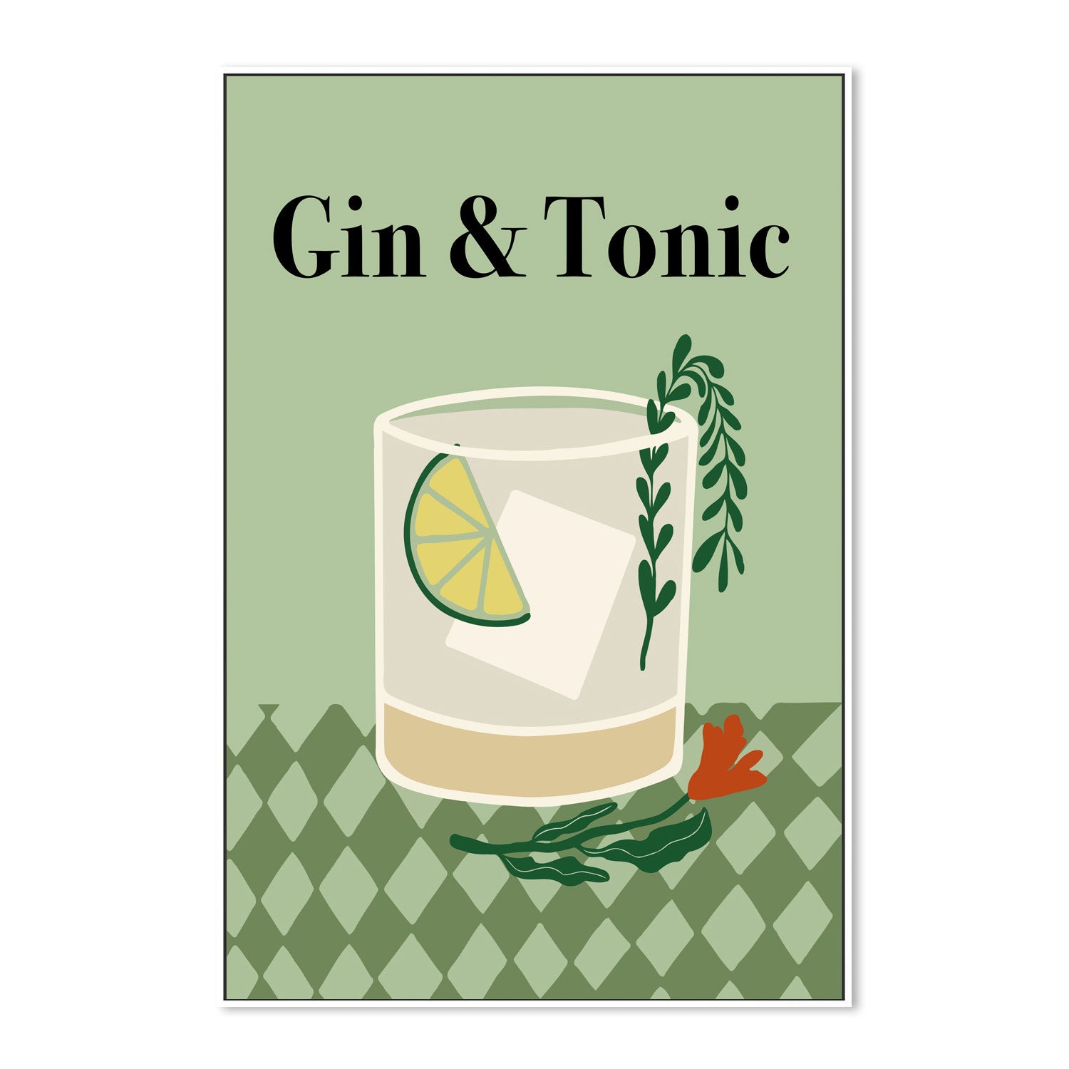 wall-art-print-canvas-poster-framed-Gin a Tonic , Miho Art Studio , By Miho Art Studio-5