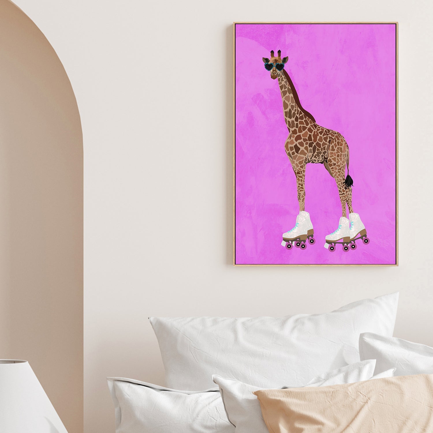 wall-art-print-canvas-poster-framed-Giraffe Rollerskating , By Sarah Manovski-2