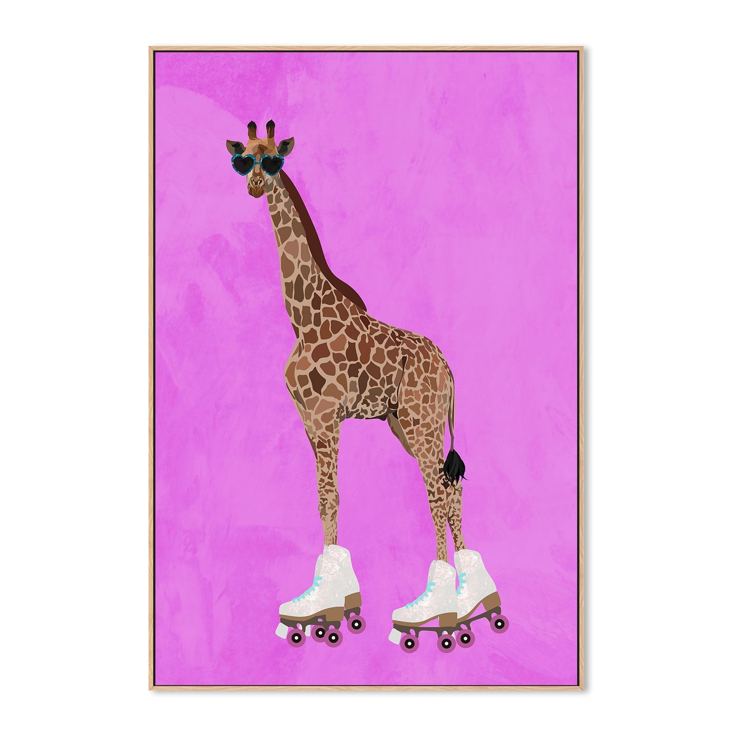 wall-art-print-canvas-poster-framed-Giraffe Rollerskating , By Sarah Manovski-4