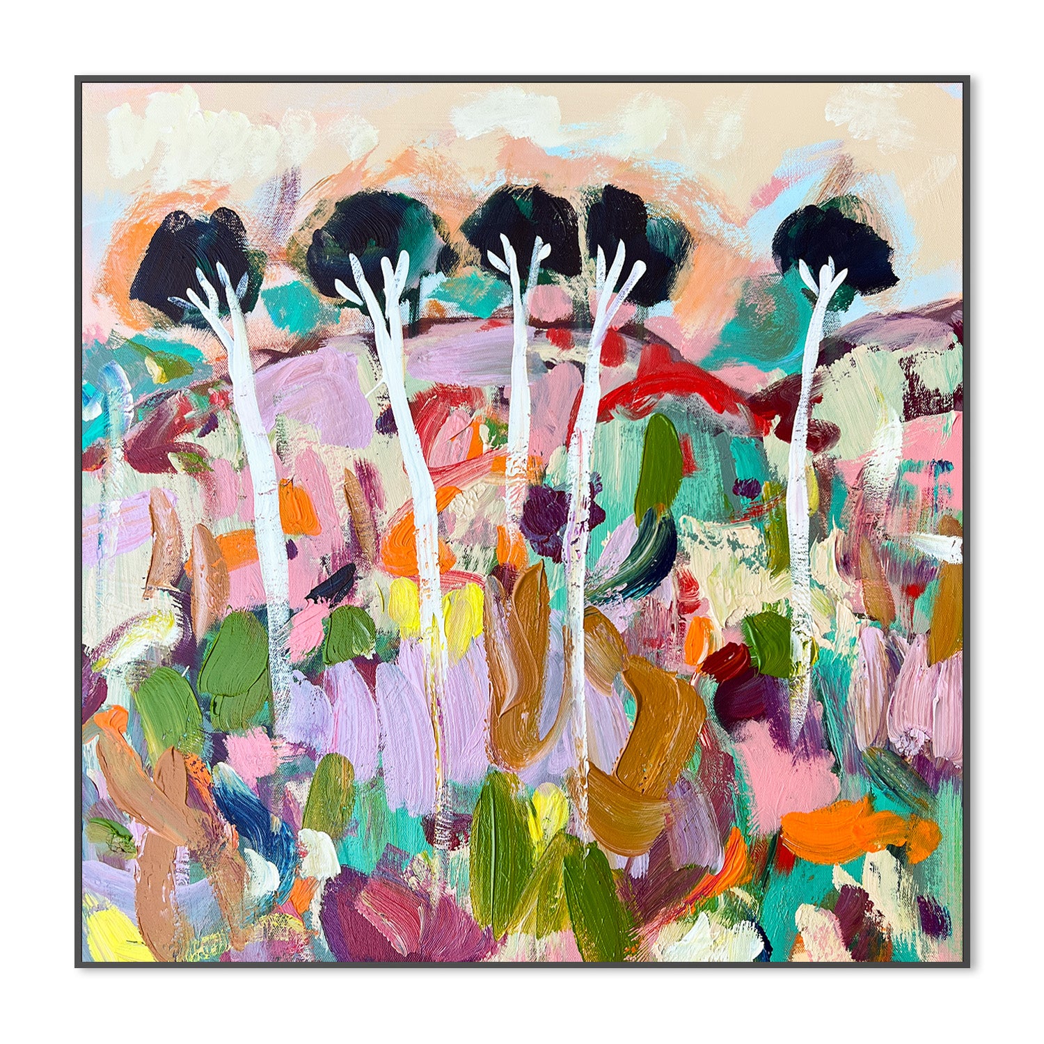 wall-art-print-canvas-poster-framed-Giraffe Trees-3