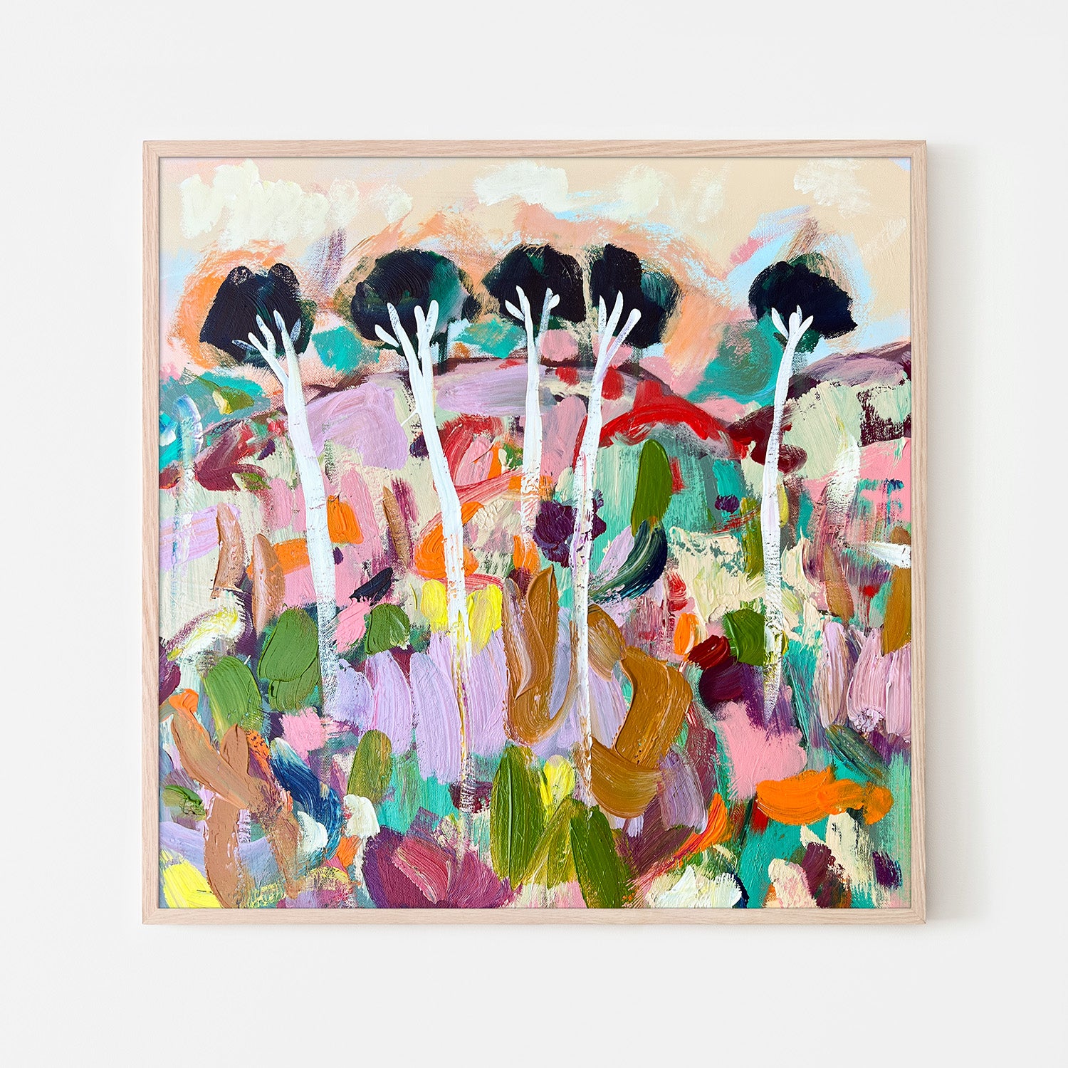 wall-art-print-canvas-poster-framed-Giraffe Trees-6