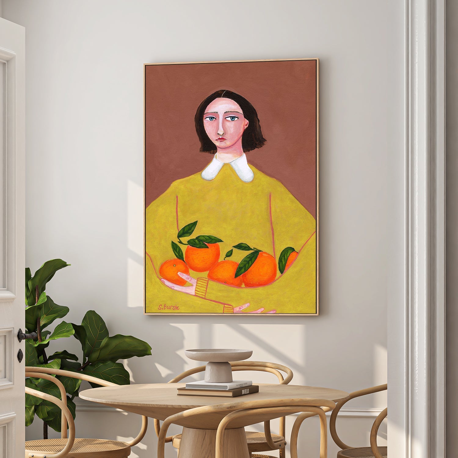 wall-art-print-canvas-poster-framed-Girl And Her Oranges , By Sharyn Bursic-2