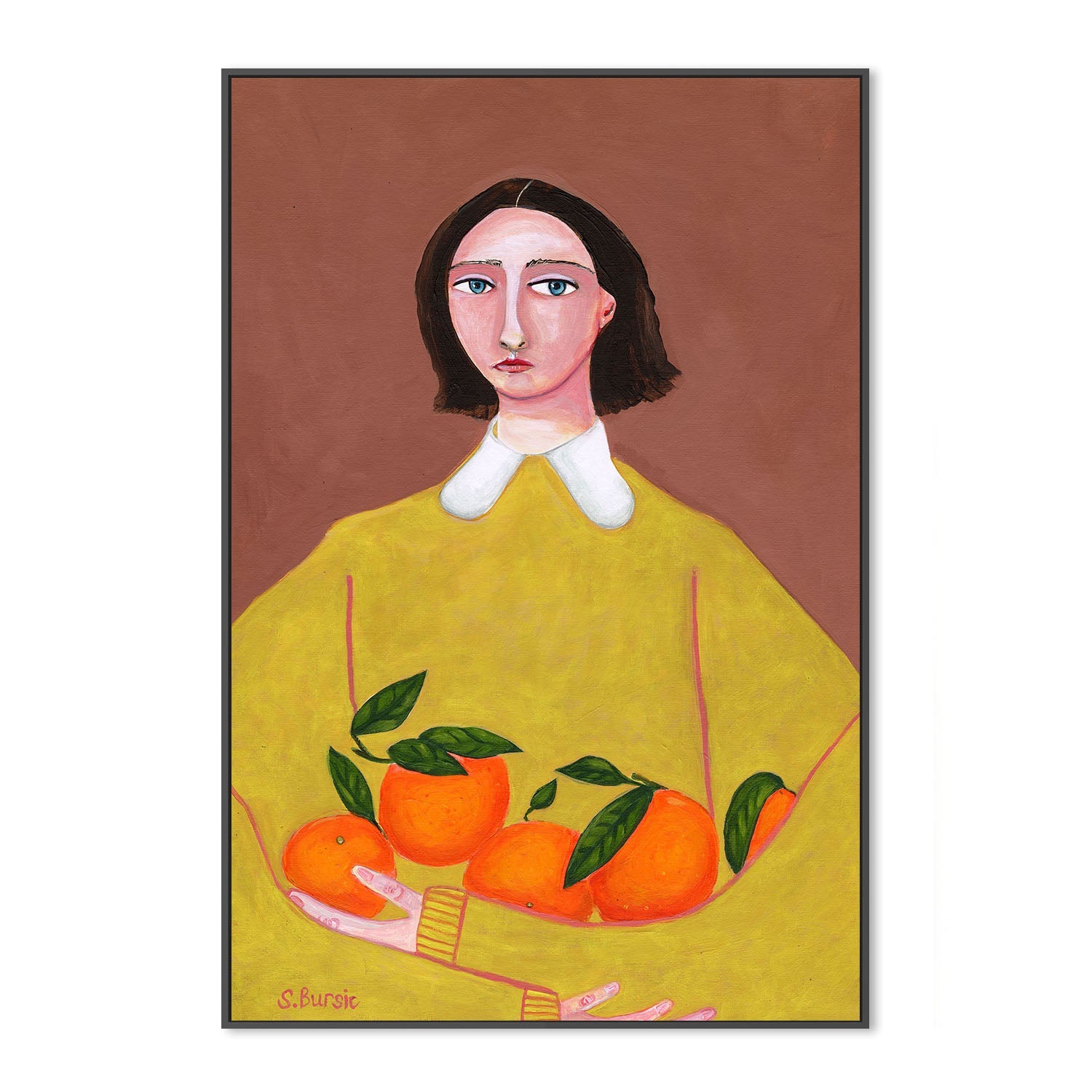 wall-art-print-canvas-poster-framed-Girl And Her Oranges , By Sharyn Bursic-3