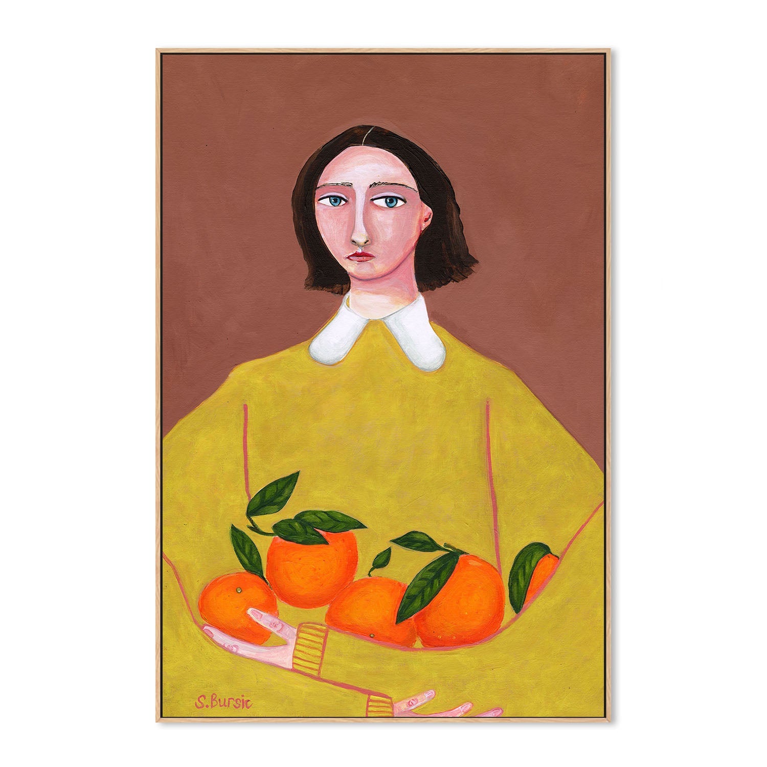 wall-art-print-canvas-poster-framed-Girl And Her Oranges , By Sharyn Bursic-4