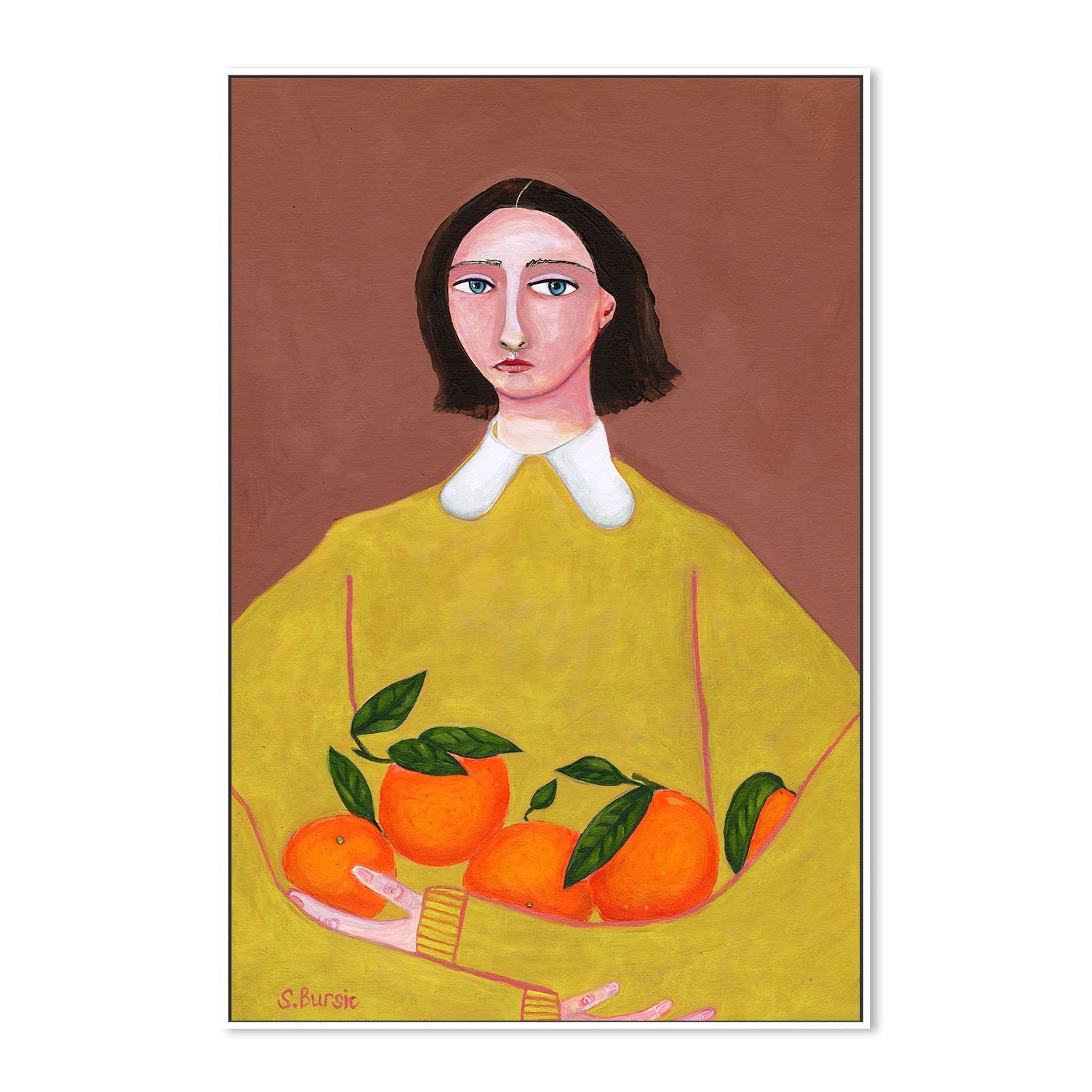 wall-art-print-canvas-poster-framed-Girl And Her Oranges , By Sharyn Bursic-5