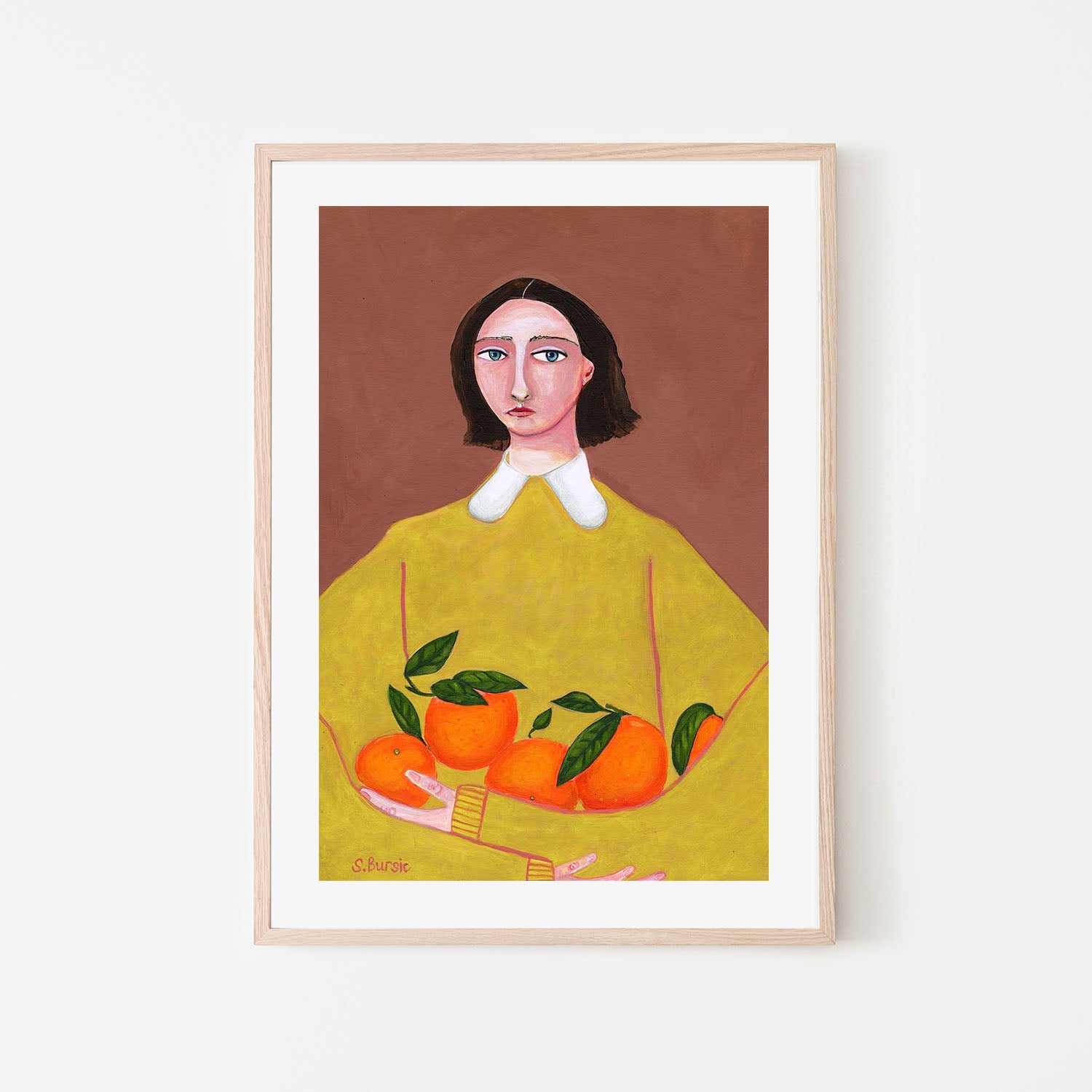 wall-art-print-canvas-poster-framed-Girl And Her Oranges , By Sharyn Bursic-6