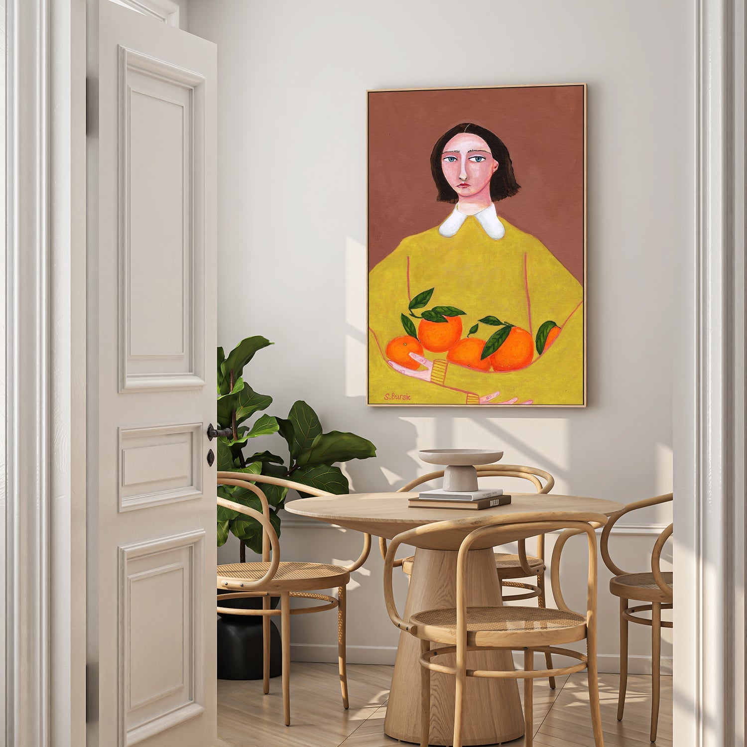 wall-art-print-canvas-poster-framed-Girl And Her Oranges , By Sharyn Bursic-7