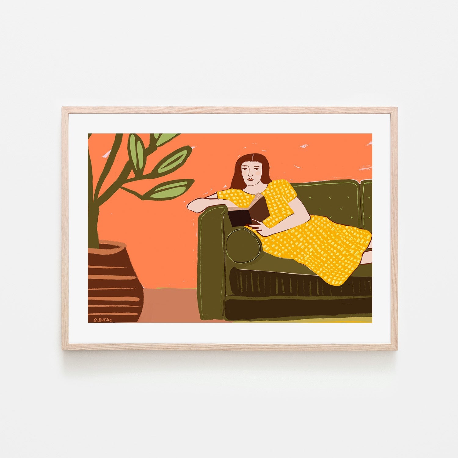 wall-art-print-canvas-poster-framed-Girl Reading , By Sharyn Bursic-6