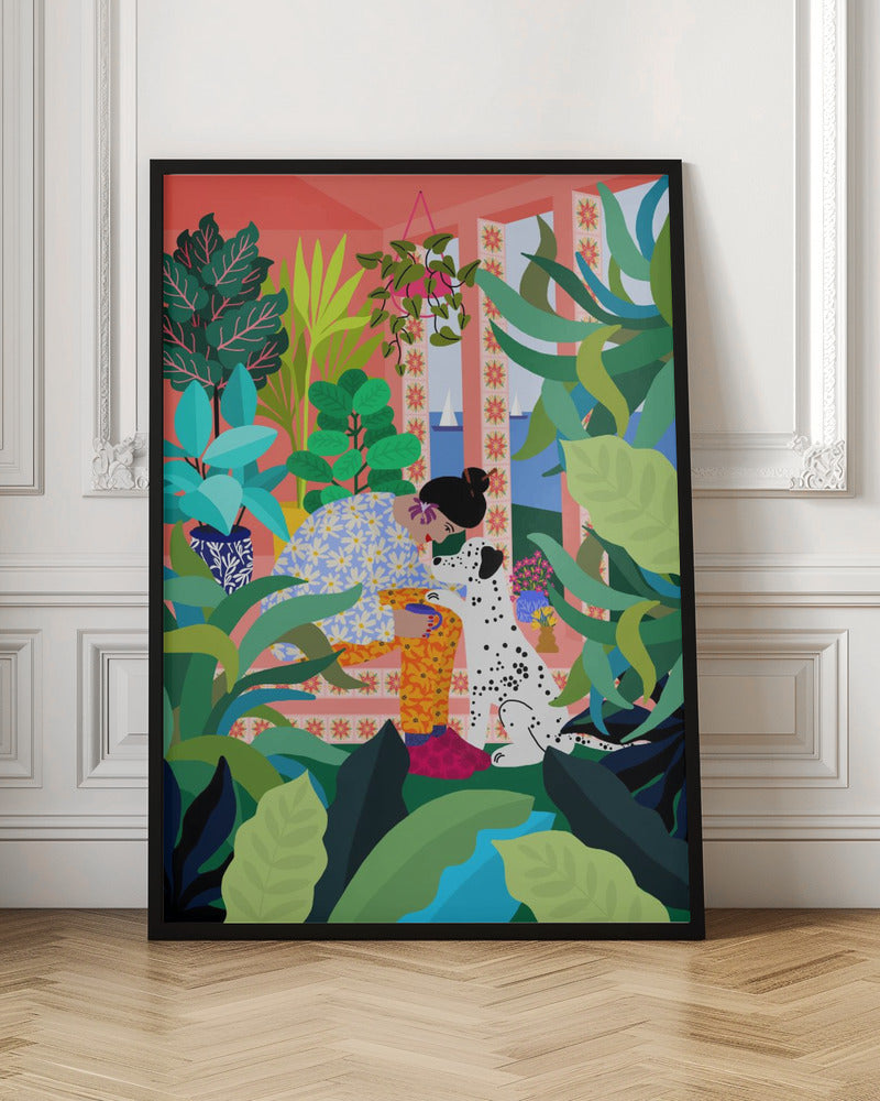 wall-art-print-canvas-poster-framed-Girl With Doggie , By Rafaela Mascaro-3