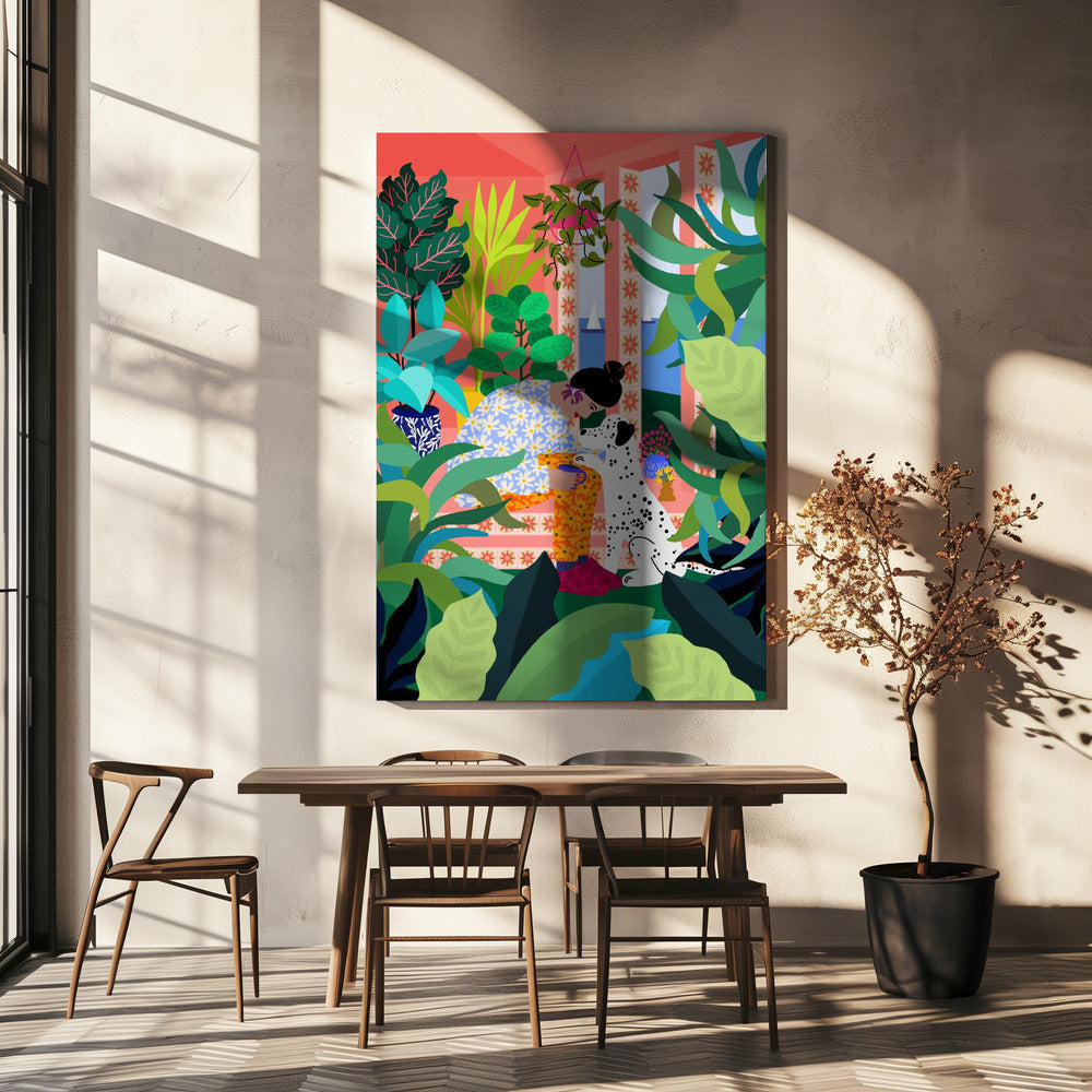 wall-art-print-canvas-poster-framed-Girl With Doggie , By Rafaela Mascaro-4