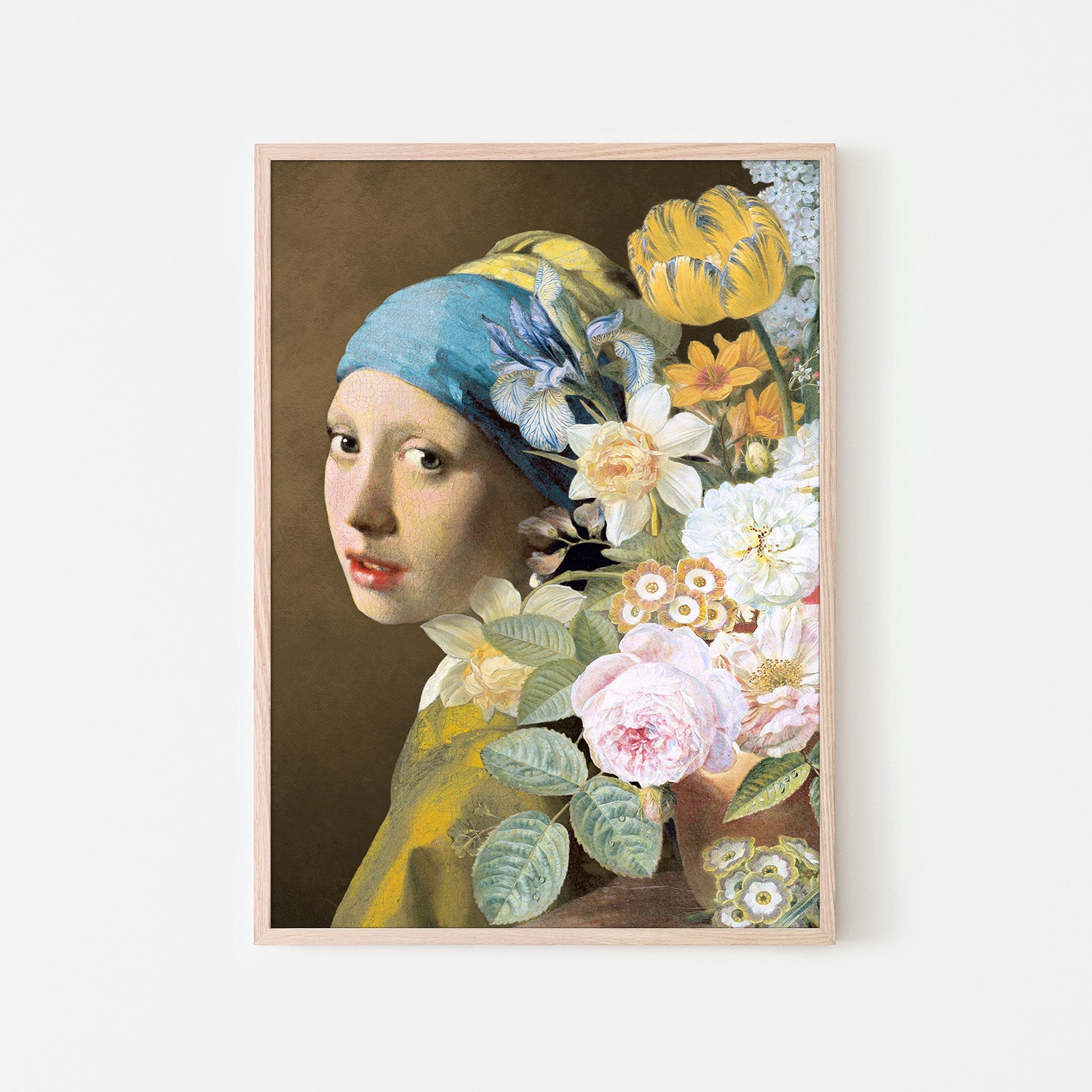 wall-art-print-canvas-poster-framed-Girl With the Pearl Earring - the Floral Edition-6