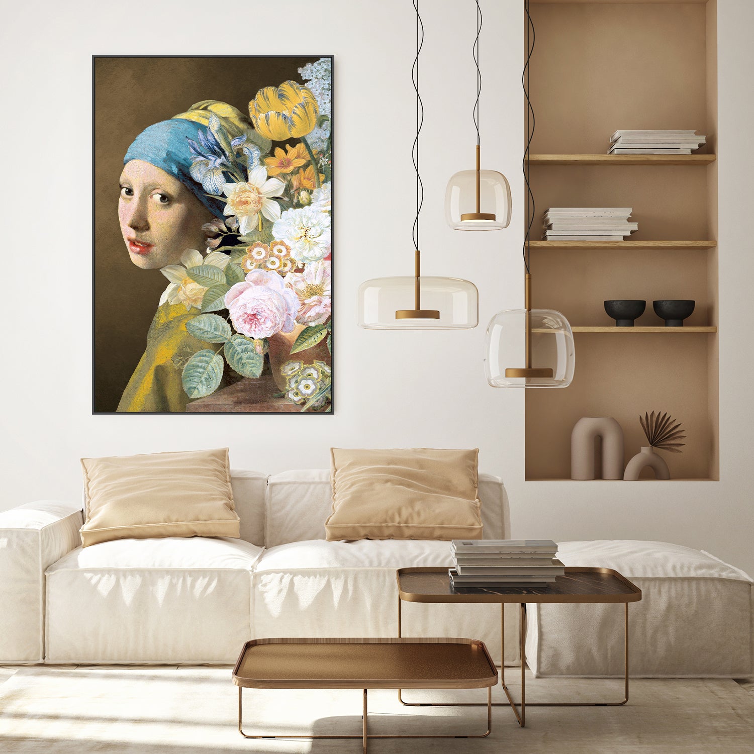 wall-art-print-canvas-poster-framed-Girl With the Pearl Earring - the Floral Edition-8