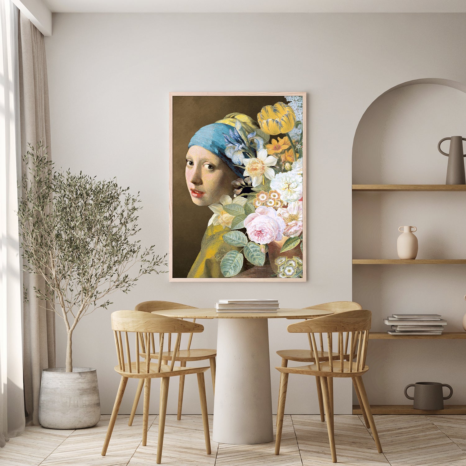 wall-art-print-canvas-poster-framed-Girl With the Pearl Earring - the Floral Edition-9