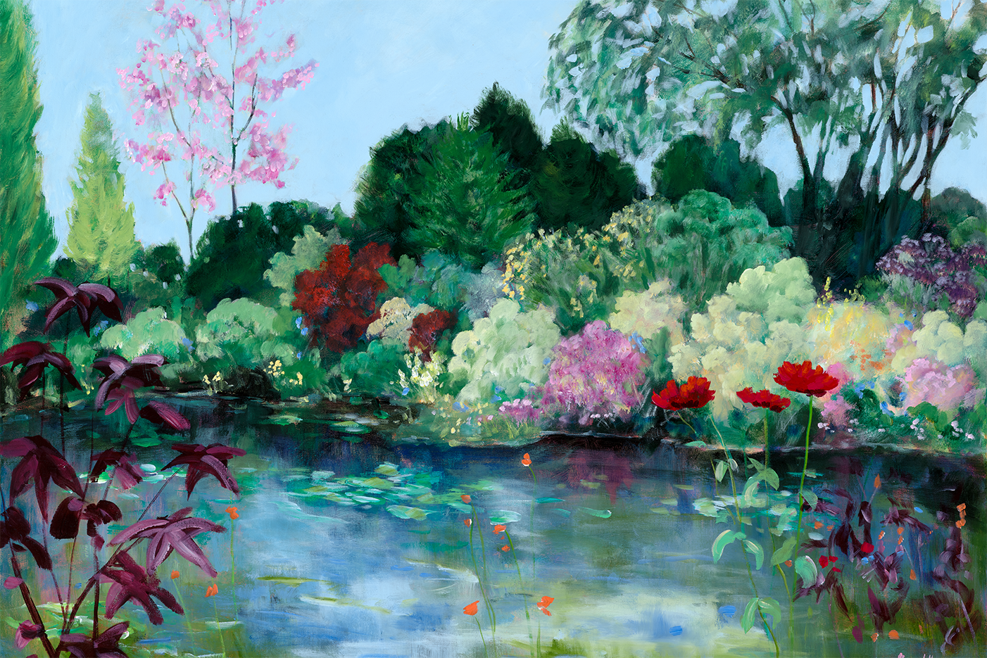 wall-art-print-canvas-poster-framed-Giverny Water Lily Pond , By Meredith Howse-1
