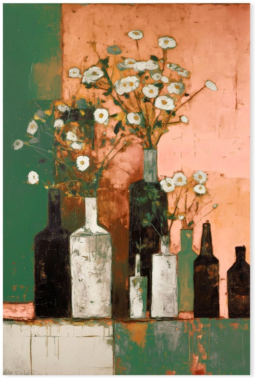wall-art-print-canvas-poster-framed-Glass Bottle Vases, Style A , By Treechild-GIOIA-WALL-ART