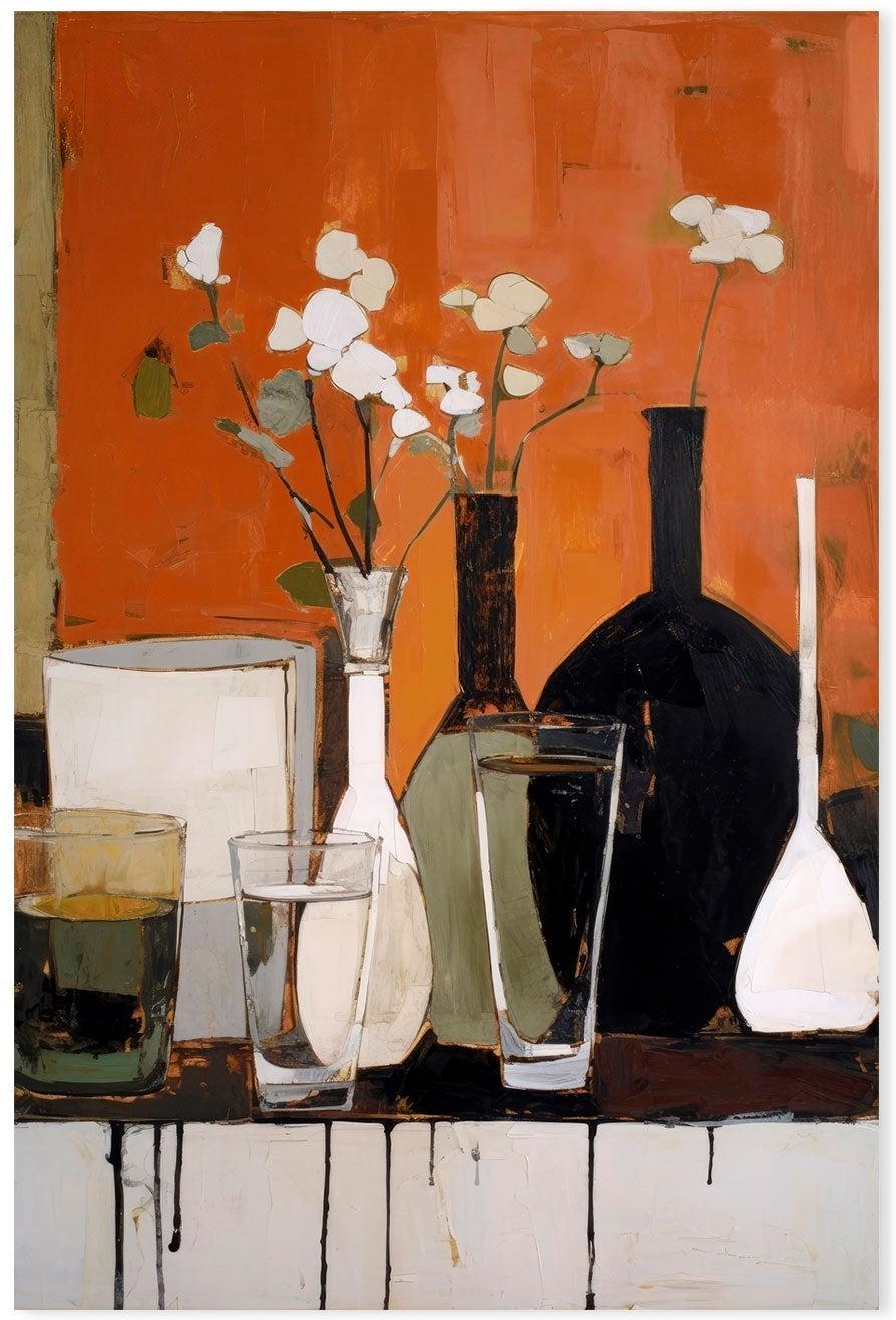 wall-art-print-canvas-poster-framed-Glass Bottle Vases, Style B , By Treechild-GIOIA-WALL-ART