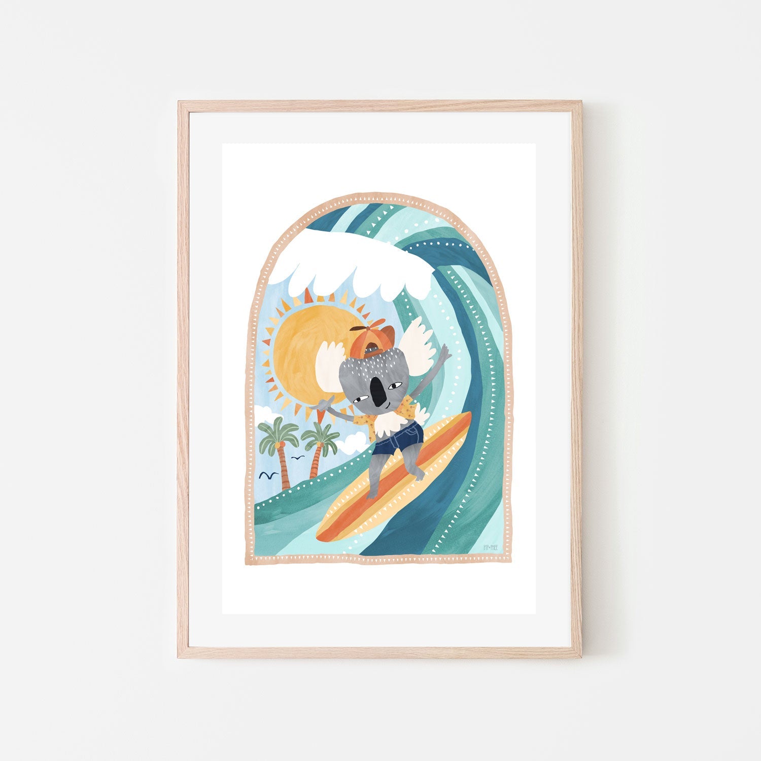 wall-art-print-canvas-poster-framed-Going Coconuts, Koala Surf , By Pip and Phee-6