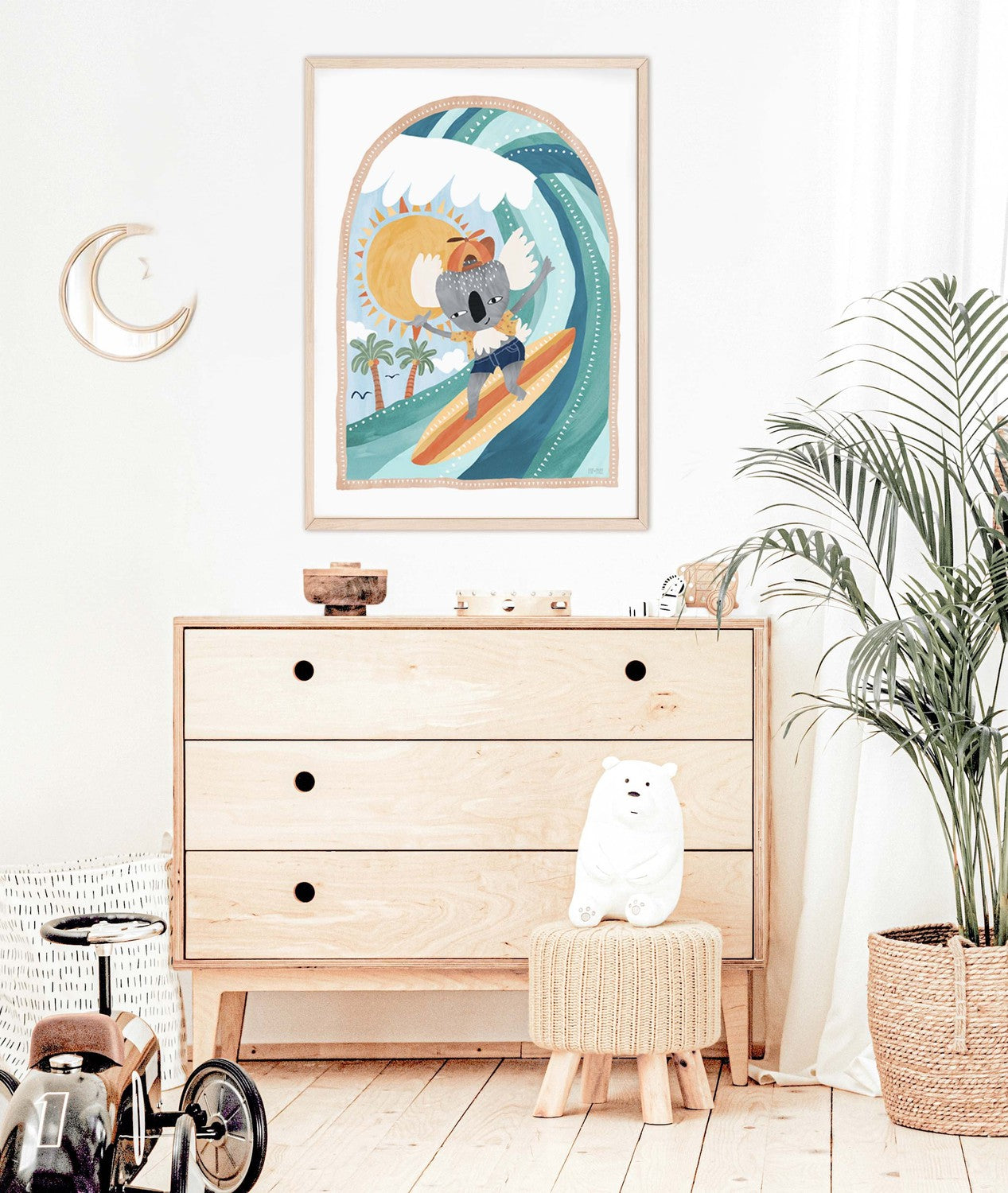 wall-art-print-canvas-poster-framed-Going Coconuts, Koala Surf , By Pip and Phee-7