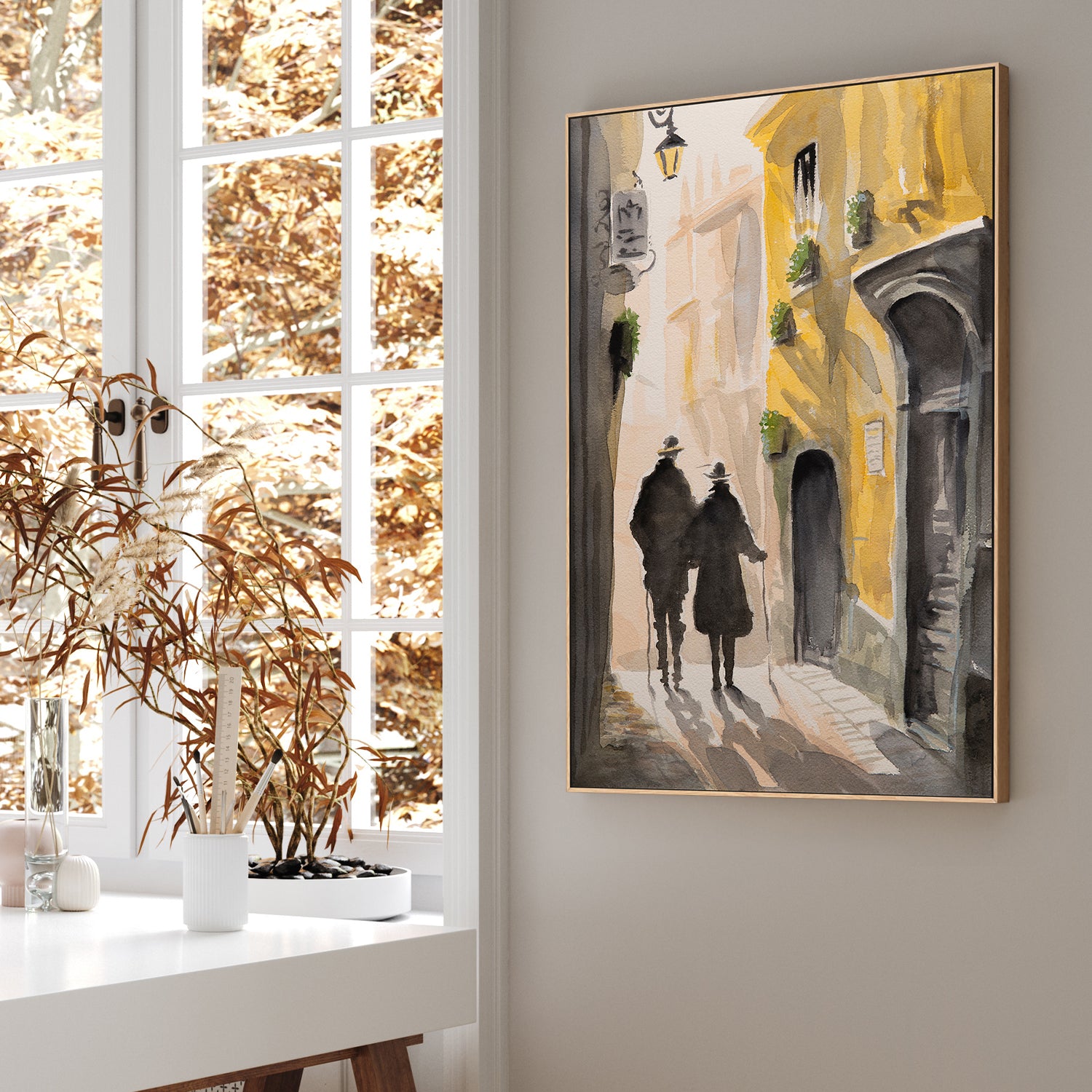 wall-art-print-canvas-poster-framed-Golden Alley Stroll-2