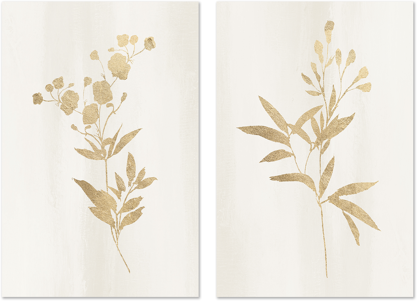 wall-art-print-canvas-poster-framed-Golden Botanical, Style C & D, Set of 2 , By Nina Blue-1