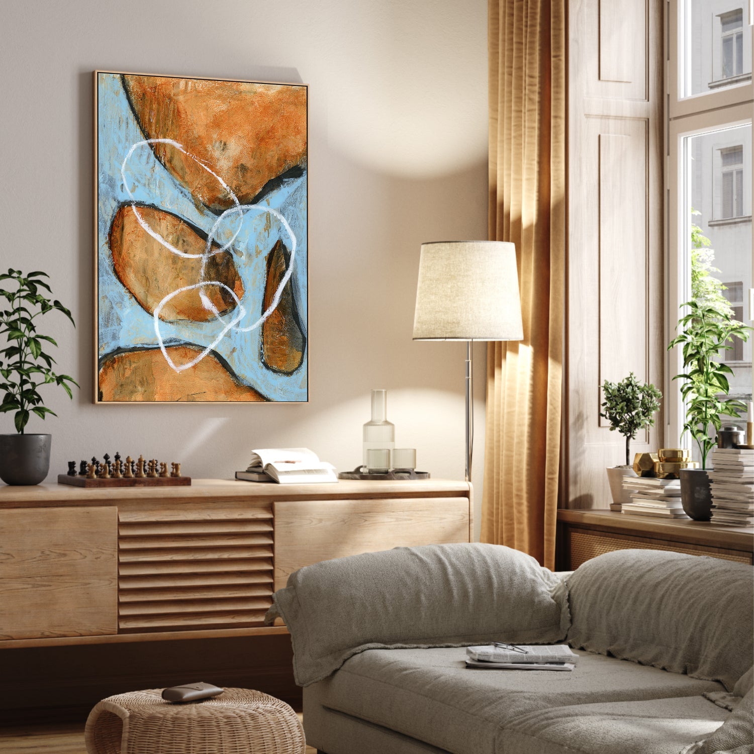 wall-art-print-canvas-poster-framed-Golden Circles , By Aubrey-7