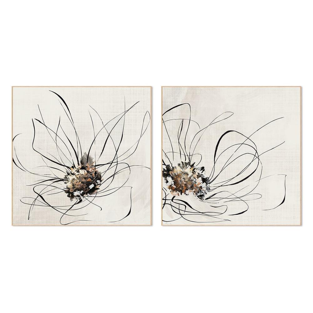 wall-art-print-canvas-poster-framed-Golden Flower Lines, Style A & B, Set Of 2 , By Alex Black-4