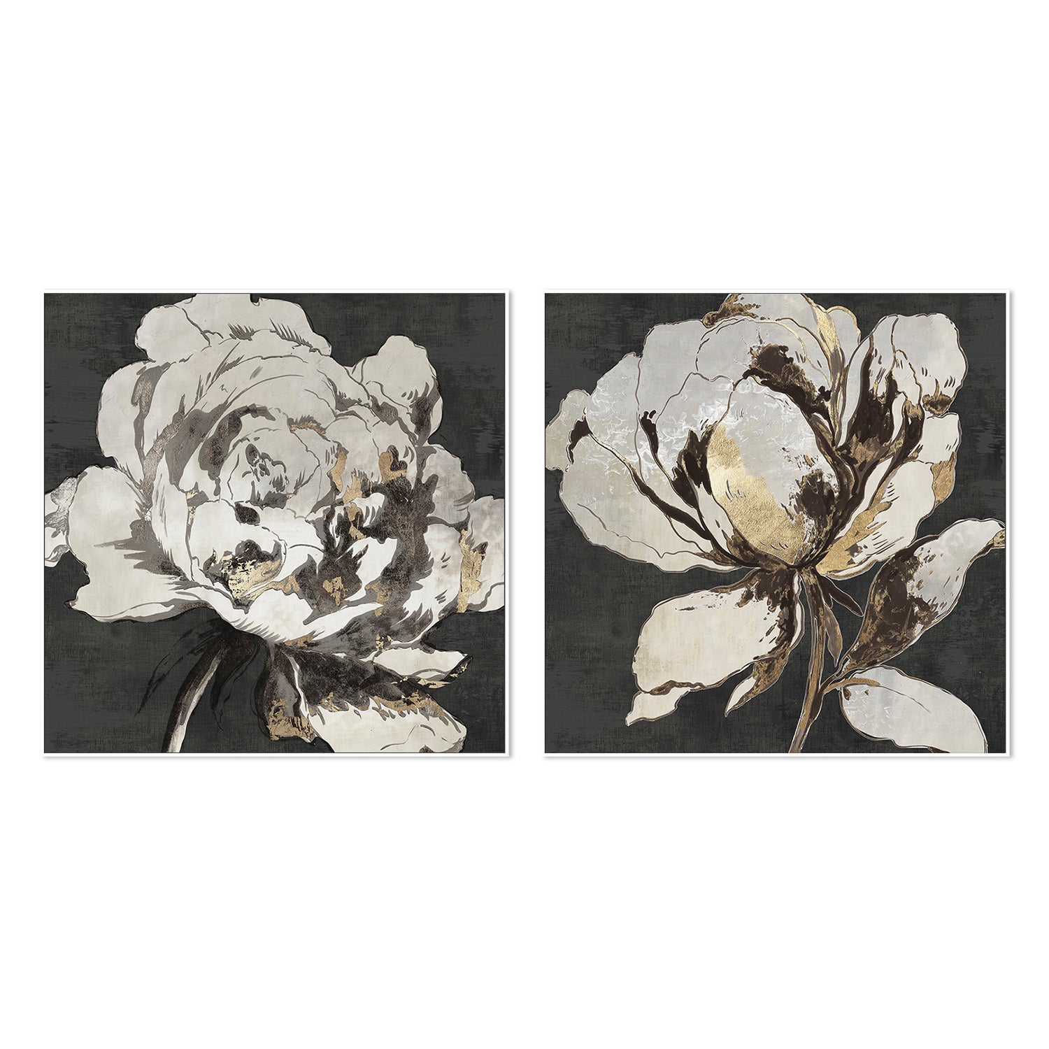 wall-art-print-canvas-poster-framed-Golden Flower, Style A & B, Set Of 2 , By Asia Jensen-5