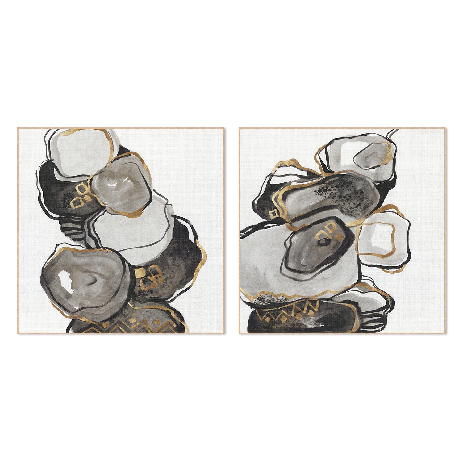 wall-art-print-canvas-poster-framed-Golden Gate, Style A & B, Set Of 2 , By Leda Robertson-4