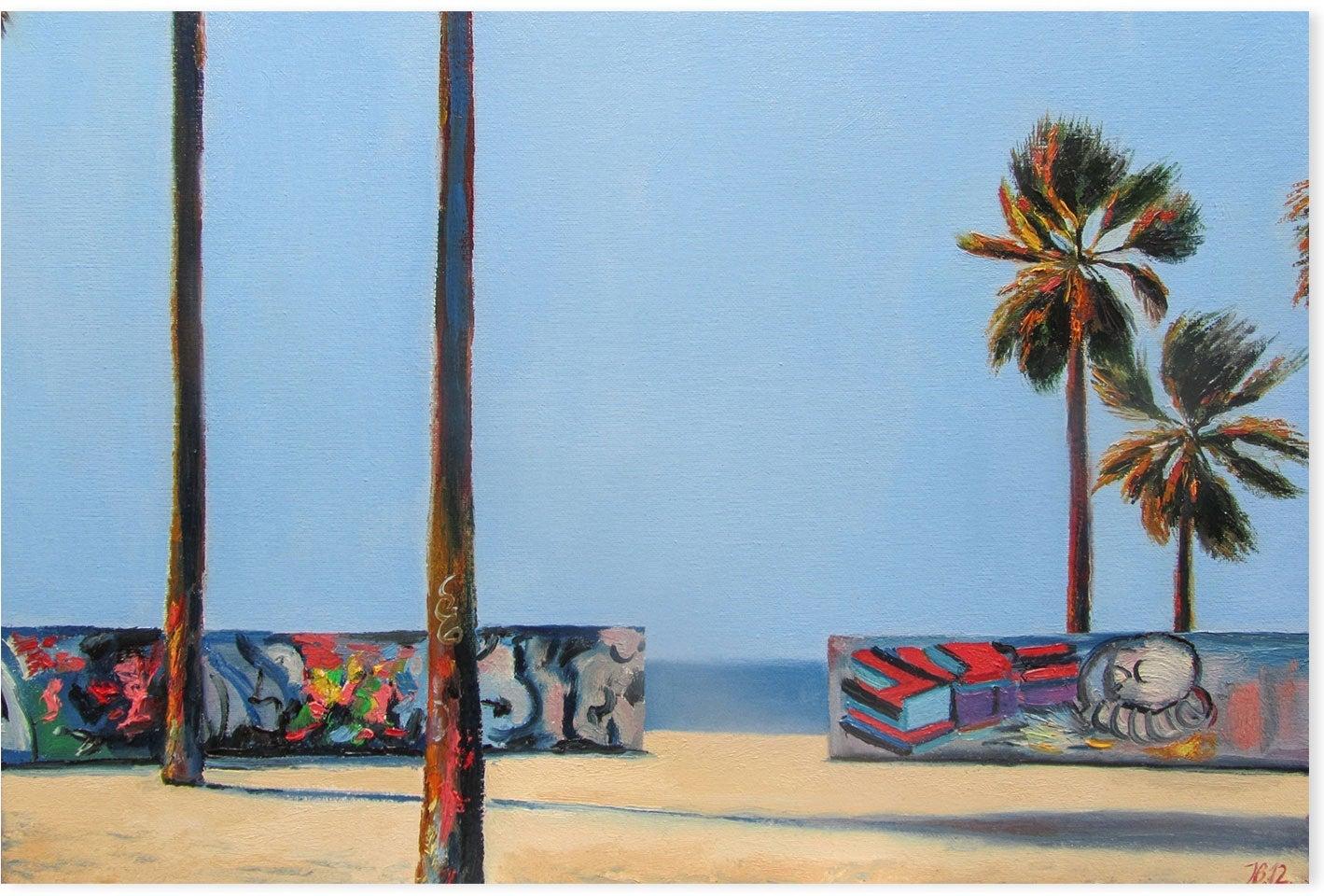 wall-art-print-canvas-poster-framed-Graffiti Wall And Ocean , By Ieva Baklane-GIOIA-WALL-ART