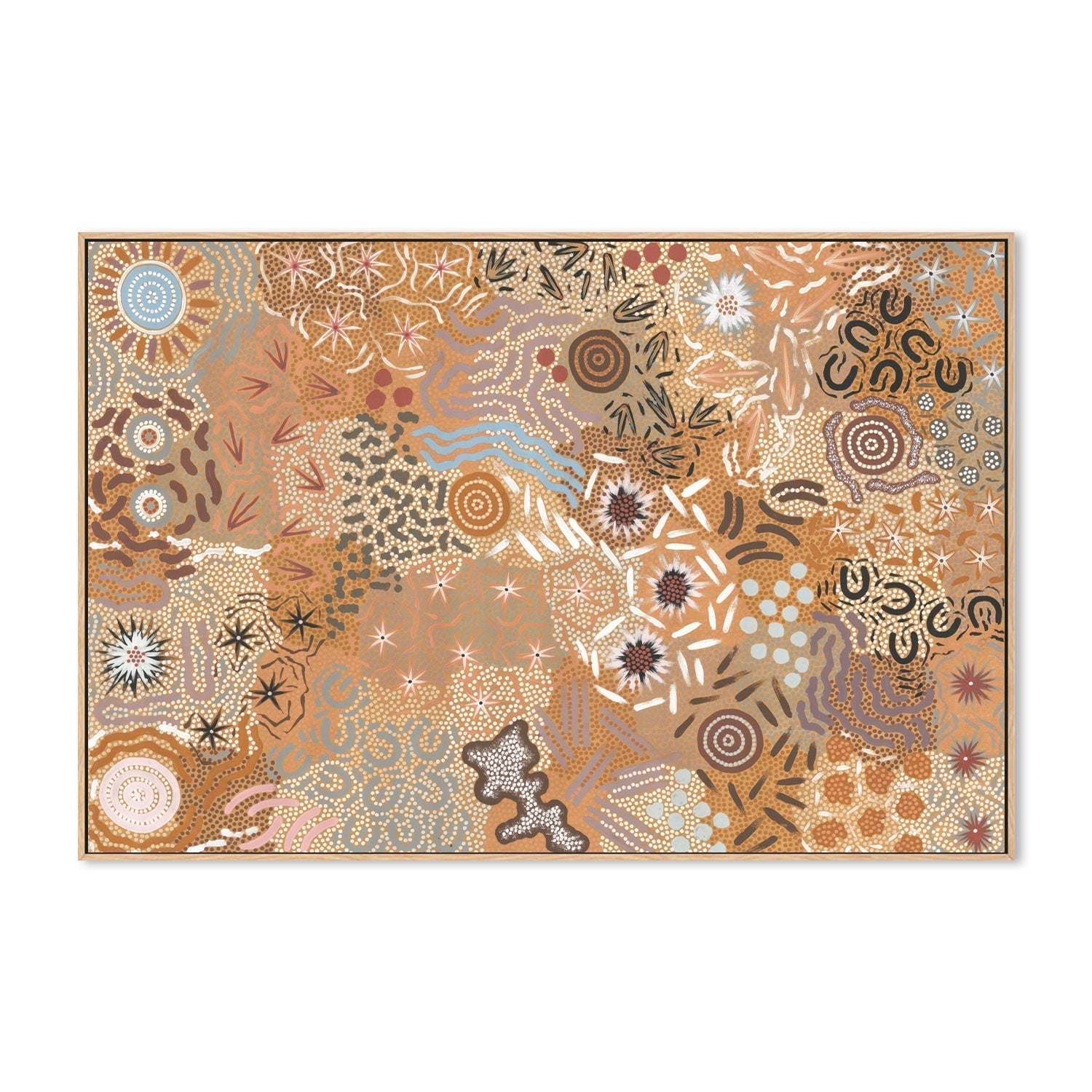 wall-art-print-canvas-poster-framed-Grandmother's Country, Style A-by-Michelle Possum Nungurrayi-Gioia Wall Art