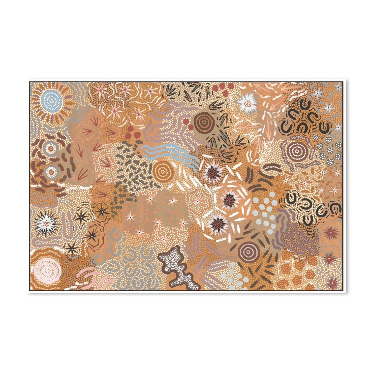 wall-art-print-canvas-poster-framed-Grandmother's Country, Style A-by-Michelle Possum Nungurrayi-Gioia Wall Art