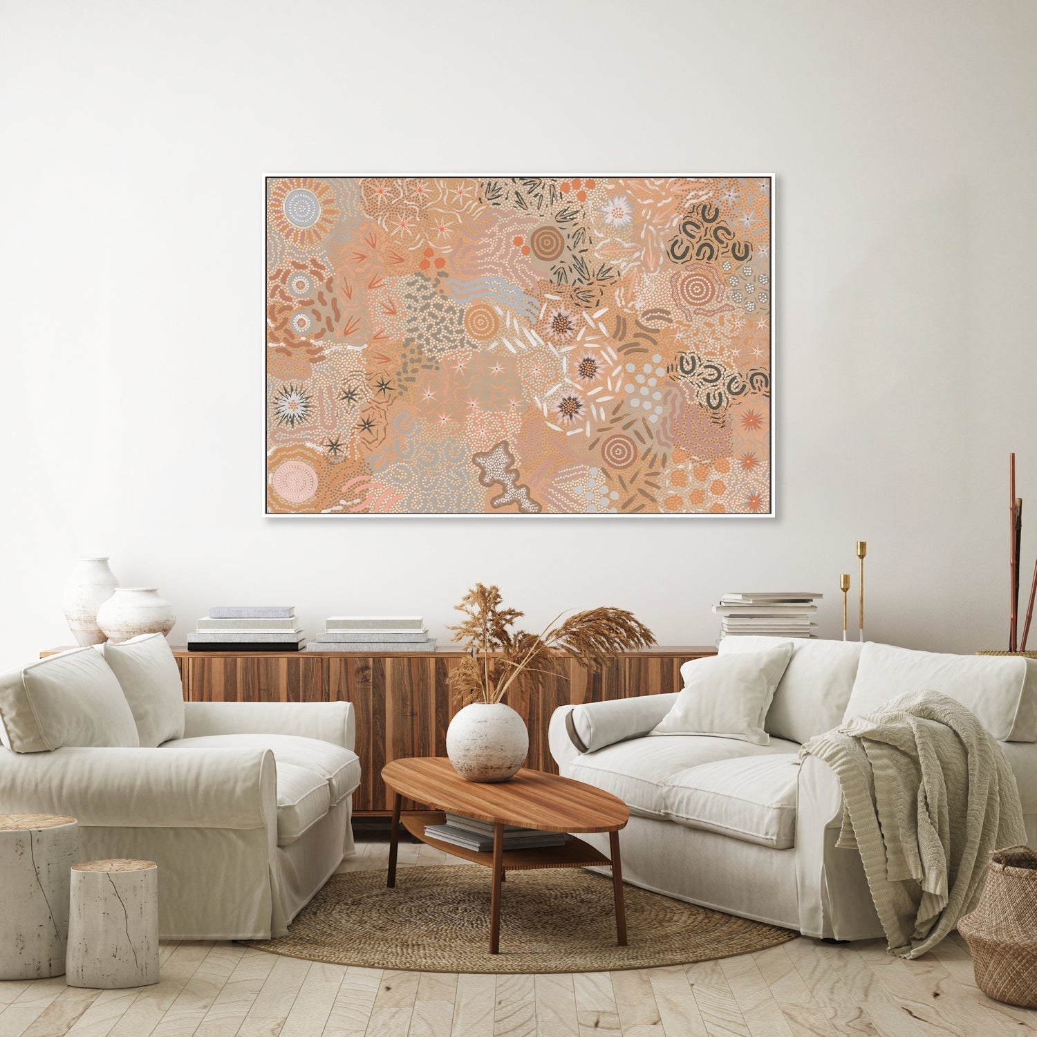 wall-art-print-canvas-poster-framed-Grandmother's Country, Style B-by-Michelle Possum Nungurrayi-Gioia Wall Art