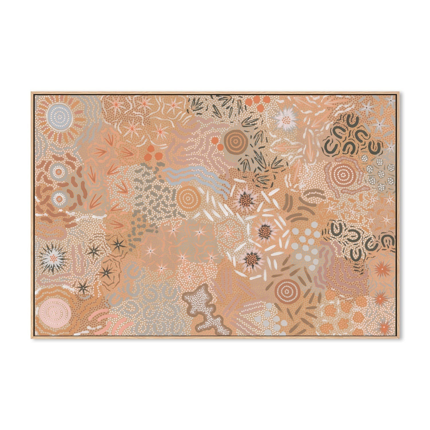 wall-art-print-canvas-poster-framed-Grandmother's Country, Style B-by-Michelle Possum Nungurrayi-Gioia Wall Art