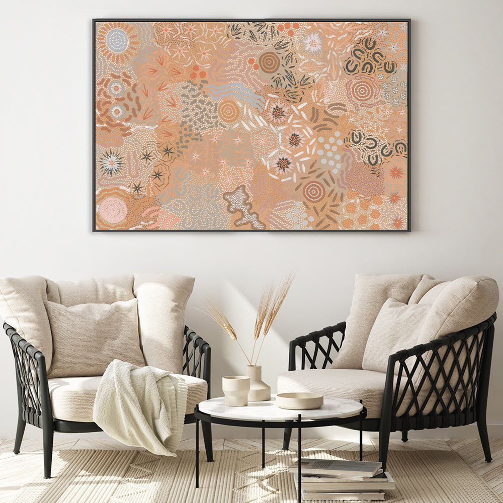 wall-art-print-canvas-poster-framed-Grandmother's Country, Style B-by-Michelle Possum Nungurrayi-Gioia Wall Art