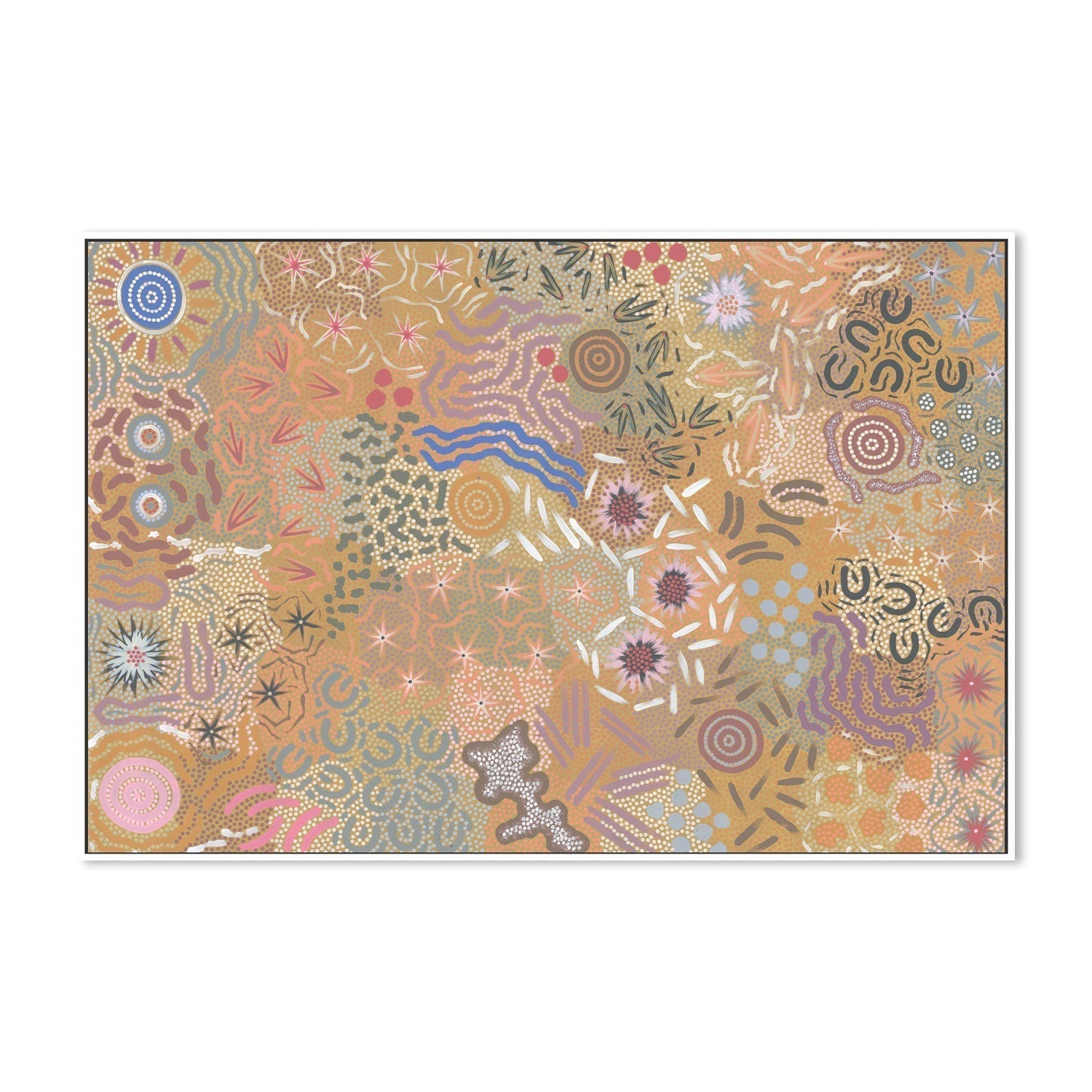 wall-art-print-canvas-poster-framed-Grandmother's Country, Style D-by-Michelle Possum Nungurrayi-Gioia Wall Art