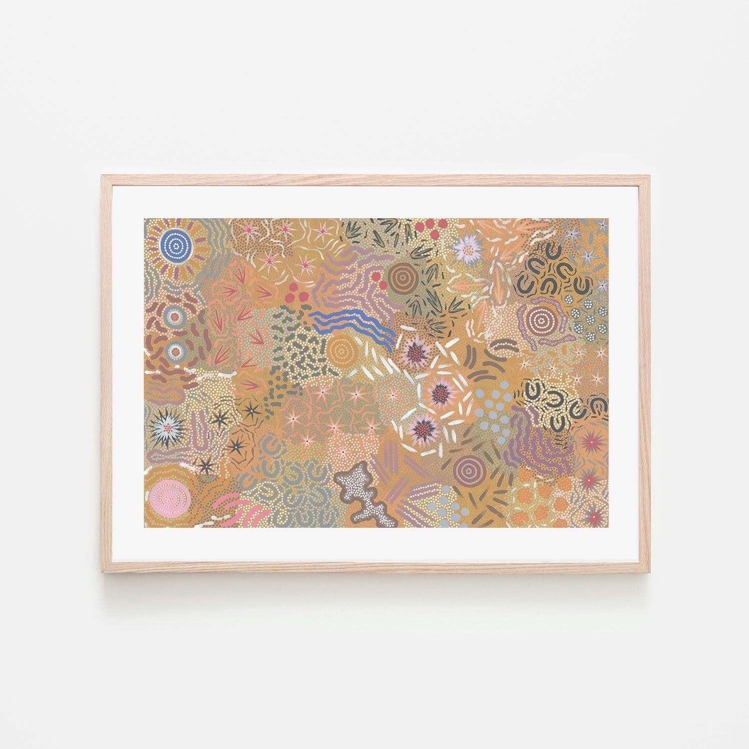 wall-art-print-canvas-poster-framed-Grandmother's Country, Style D-by-Michelle Possum Nungurrayi-Gioia Wall Art