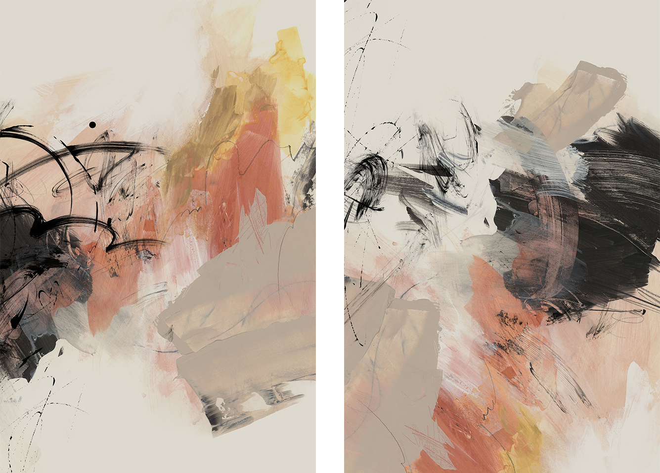 wall-art-print-canvas-poster-framed-Grapefruit, Style A & B, Set Of 2-1