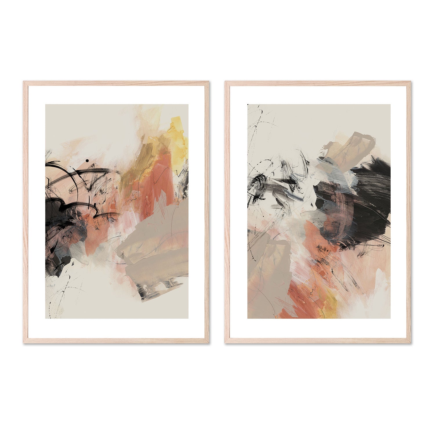 wall-art-print-canvas-poster-framed-Grapefruit, Style A & B, Set Of 2-6