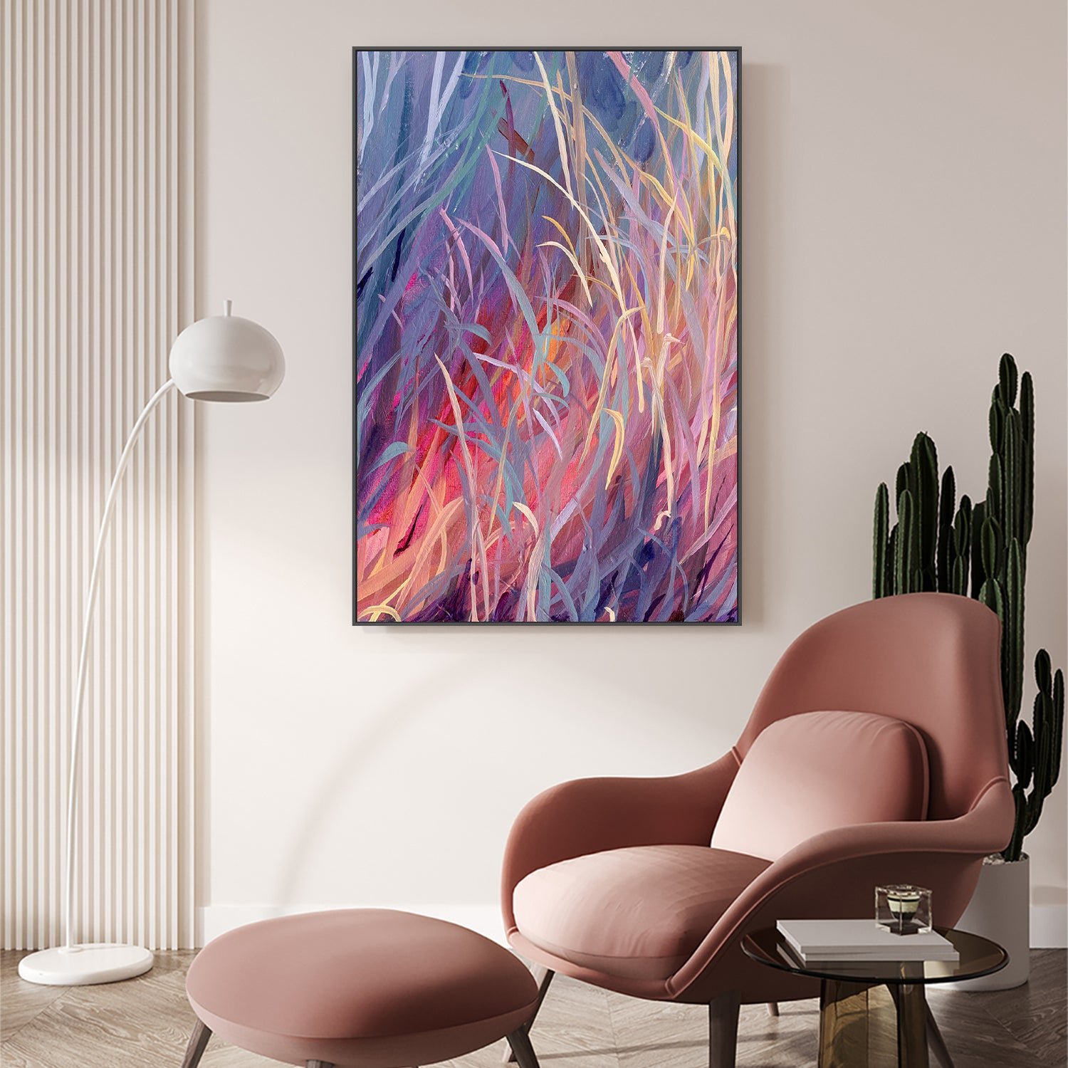 wall-art-print-canvas-poster-framed-Grassy Magenta-7