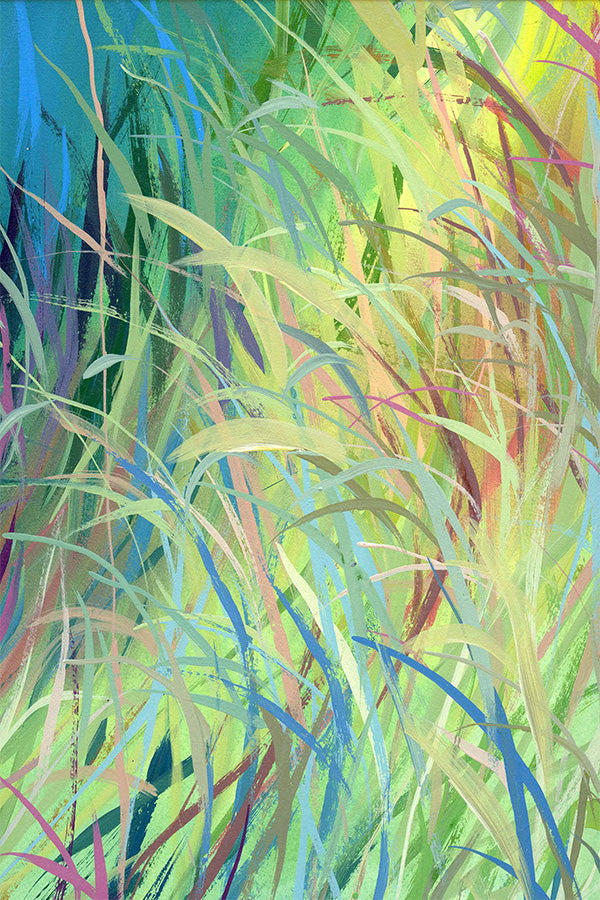 wall-art-print-canvas-poster-framed-Grassy neon greens-1