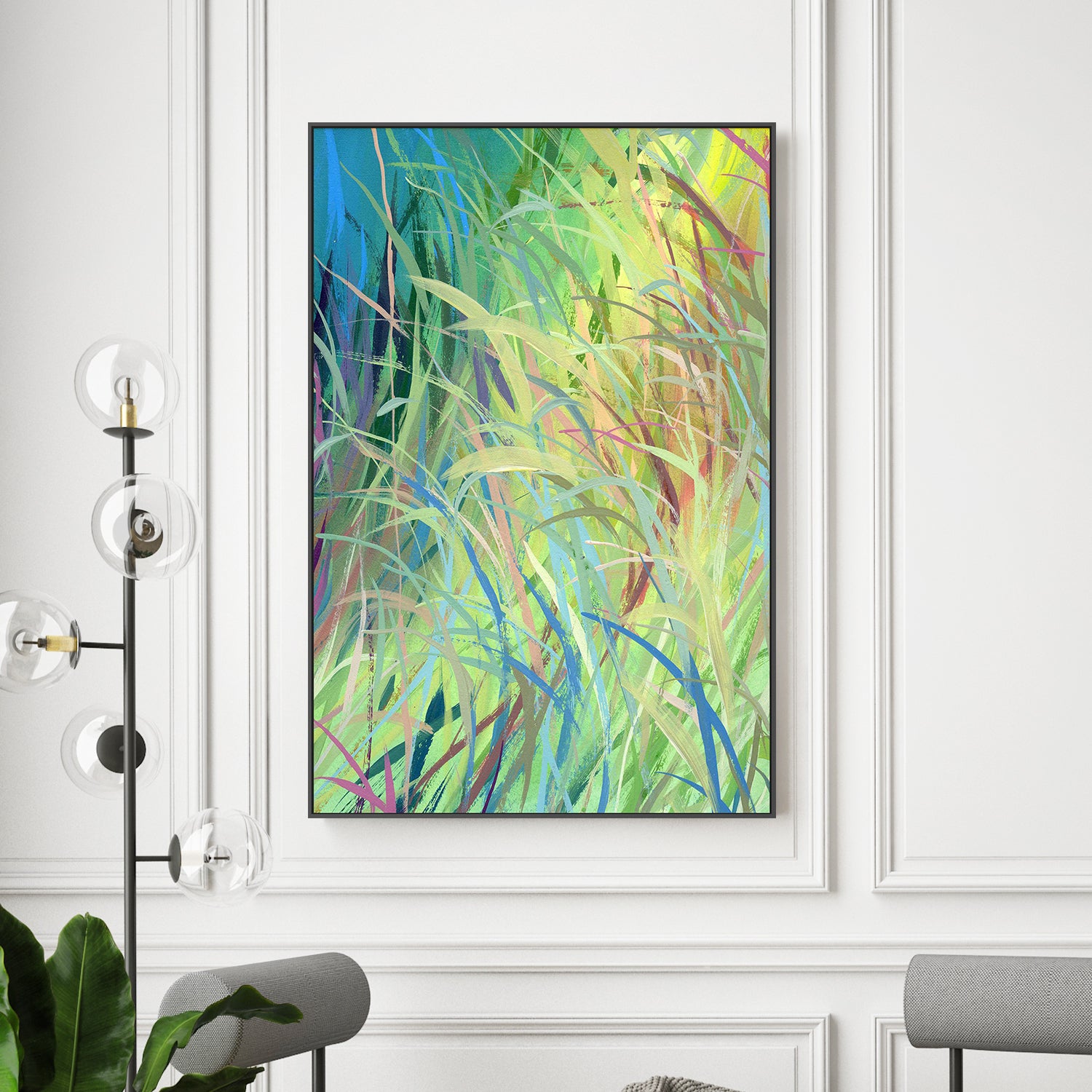wall-art-print-canvas-poster-framed-Grassy neon greens-2