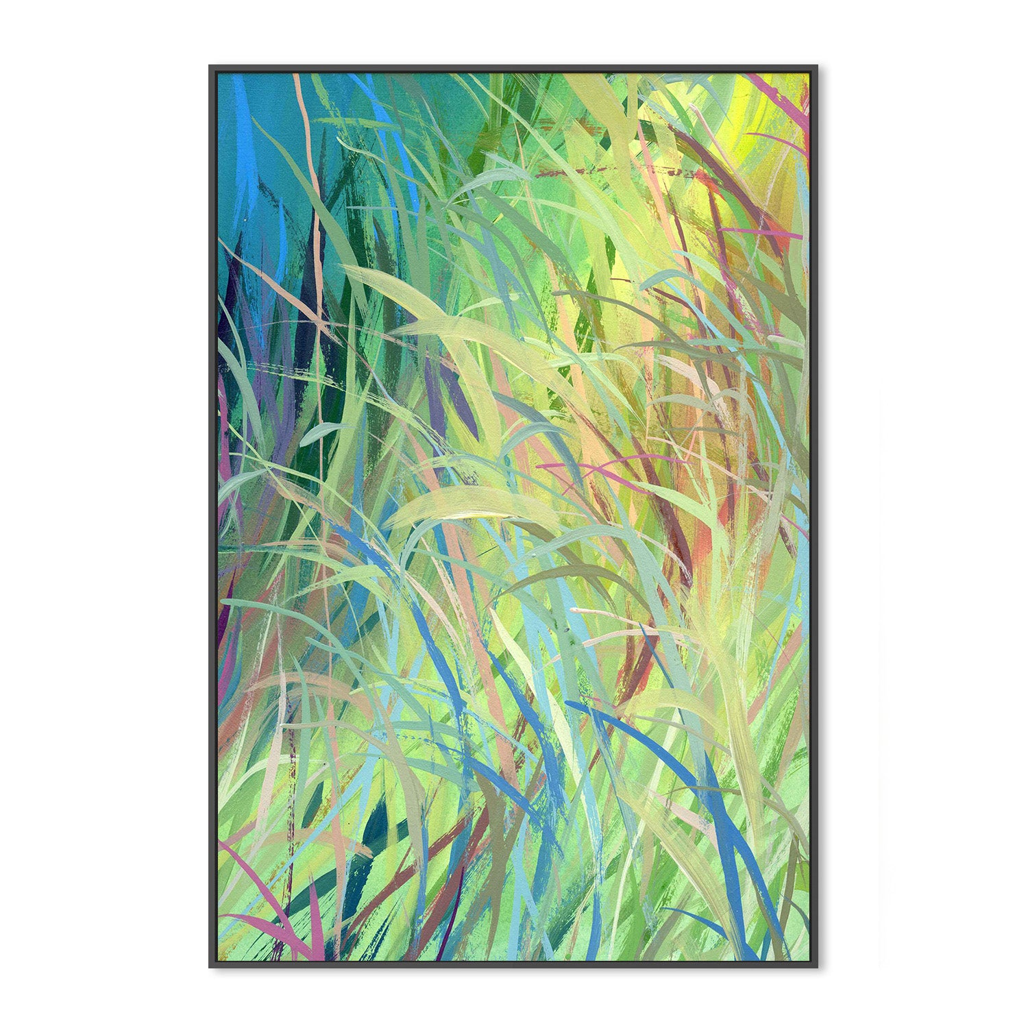 wall-art-print-canvas-poster-framed-Grassy neon greens-3