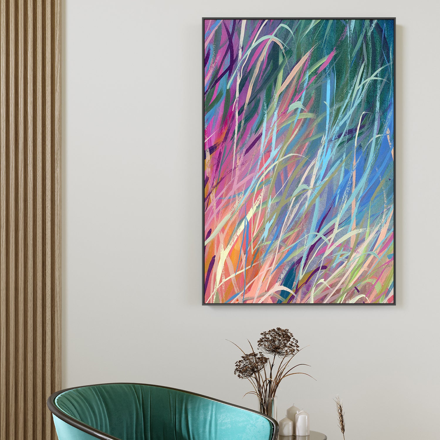 wall-art-print-canvas-poster-framed-Grassy neons-2