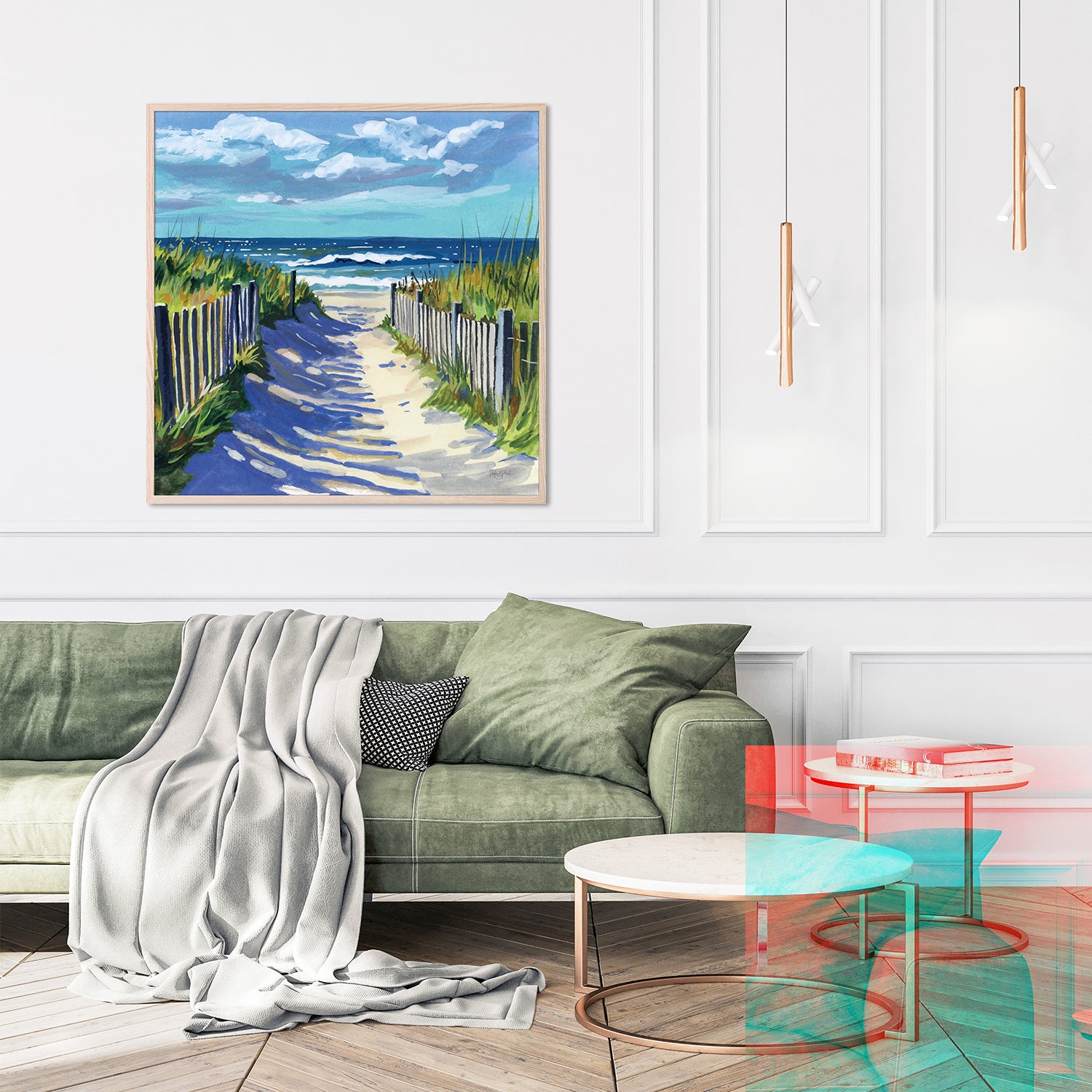 wall-art-print-canvas-poster-framed-Grassy Path To The Beach, Style A-8