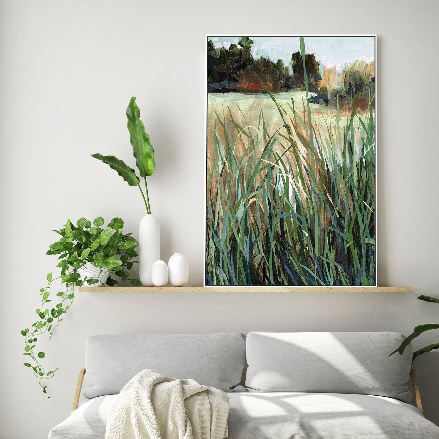wall-art-print-canvas-poster-framed-Grassy Study, Style E-2