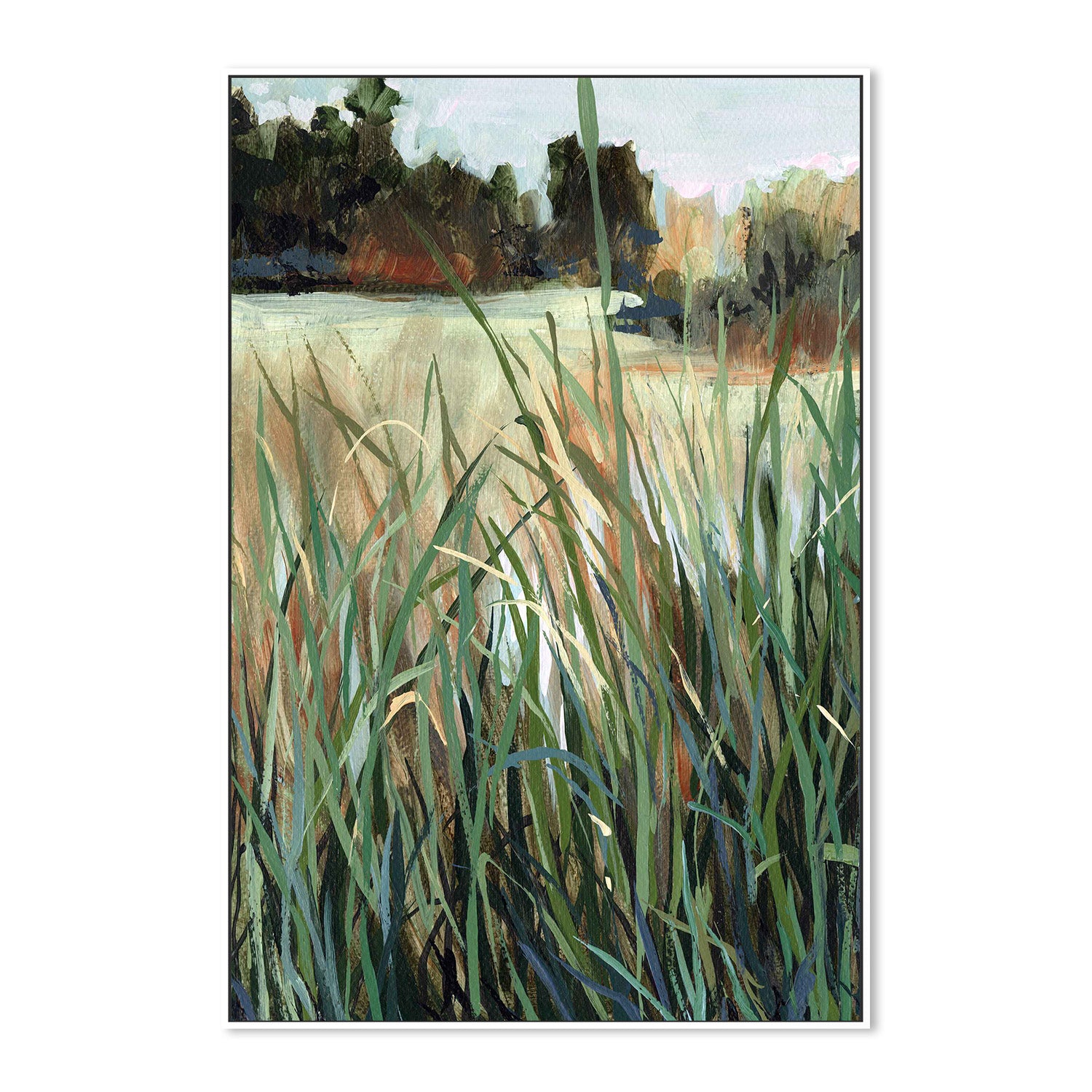 wall-art-print-canvas-poster-framed-Grassy Study, Style E-5