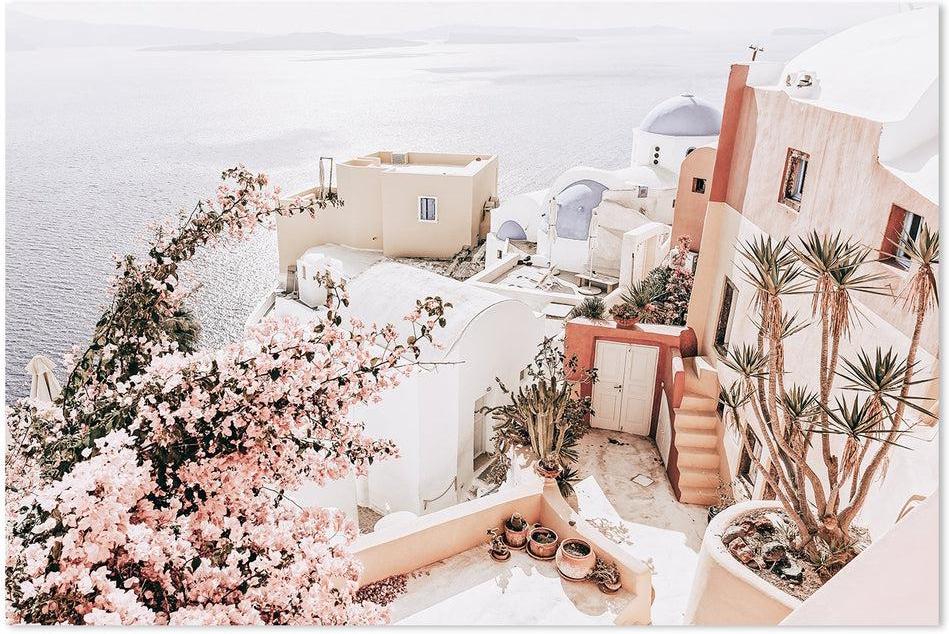 wall-art-print-canvas-poster-framed-Greeces Blue Roof Tops-by-Gioia Wall Art-Gioia Wall Art